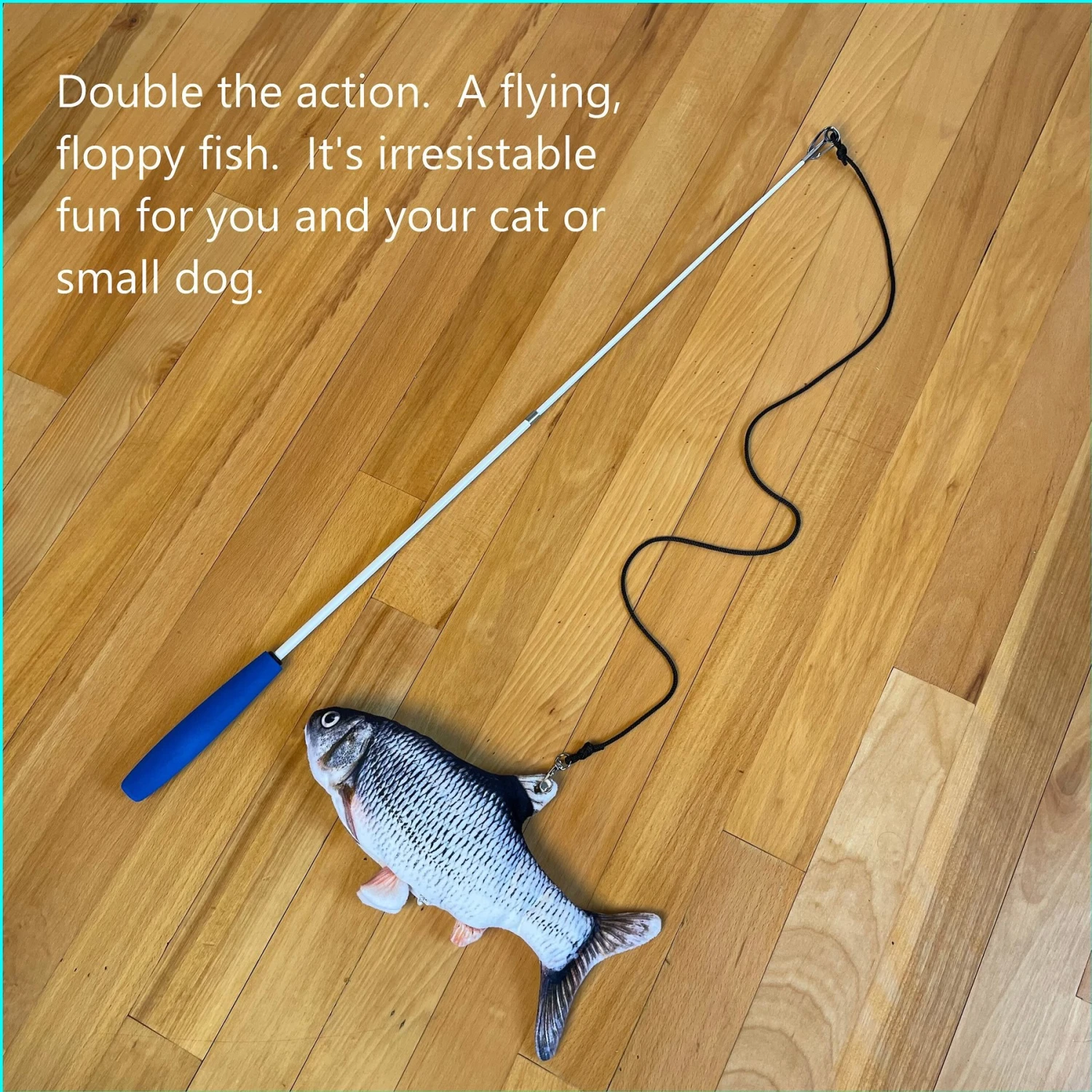 Pet Fit For Life Robotic Floppy Fish & Wand Cat Toy - Image 4