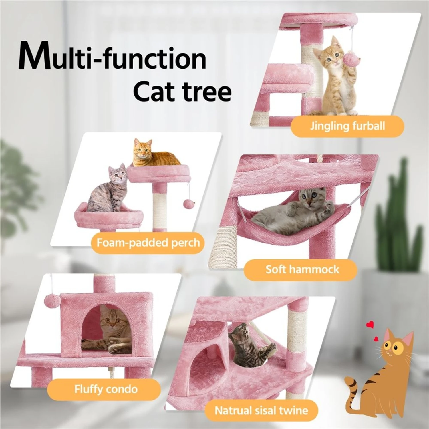 Yaheetech 62.2-in Multi-Level Cat Tree - Image 3