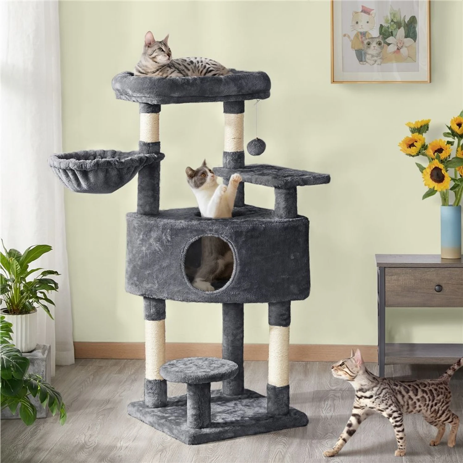 Yaheetech Activity Tower Basic 46-in Cat Tree