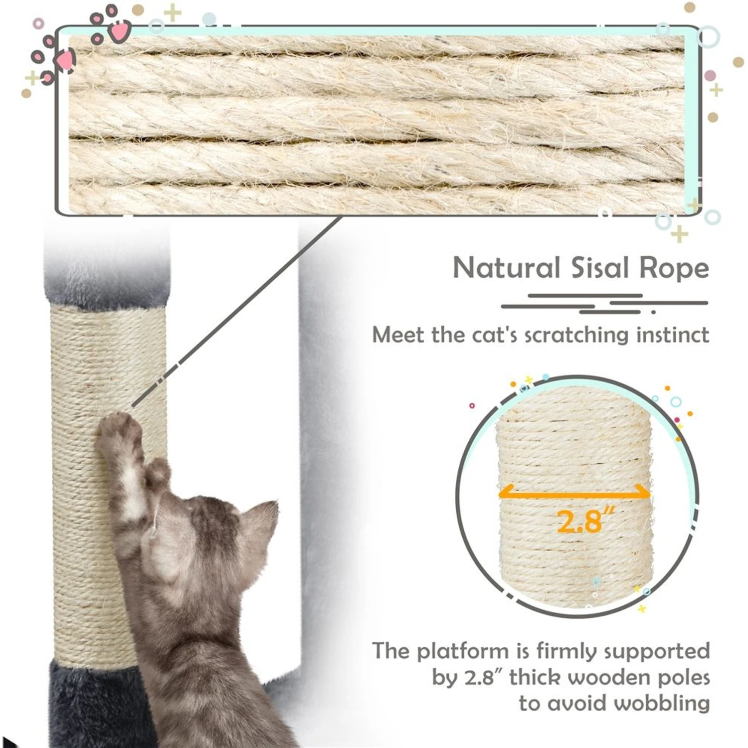 Yaheetech Activity Tower Basic 46-in Cat Tree - Image 6