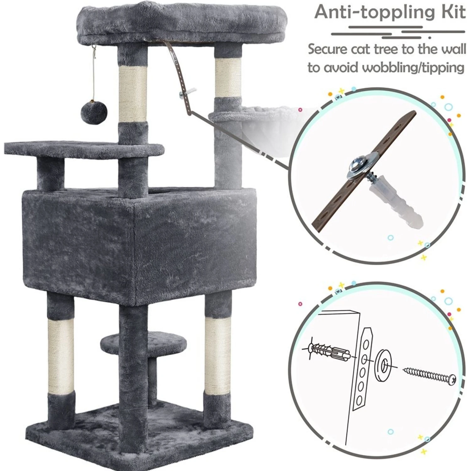 Yaheetech Activity Tower Basic 46-in Cat Tree - Image 8