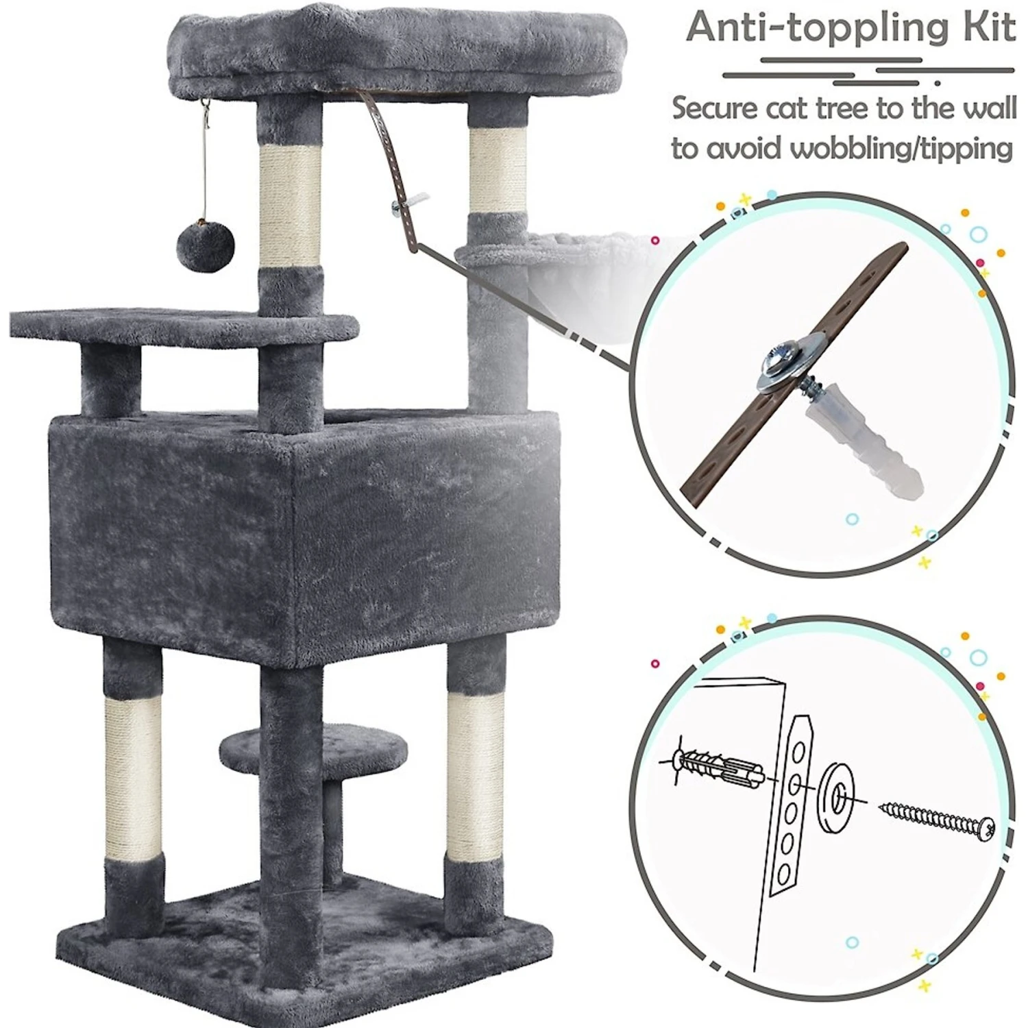 Yaheetech Activity Tower Basic 46-in Cat Tree - Image 9