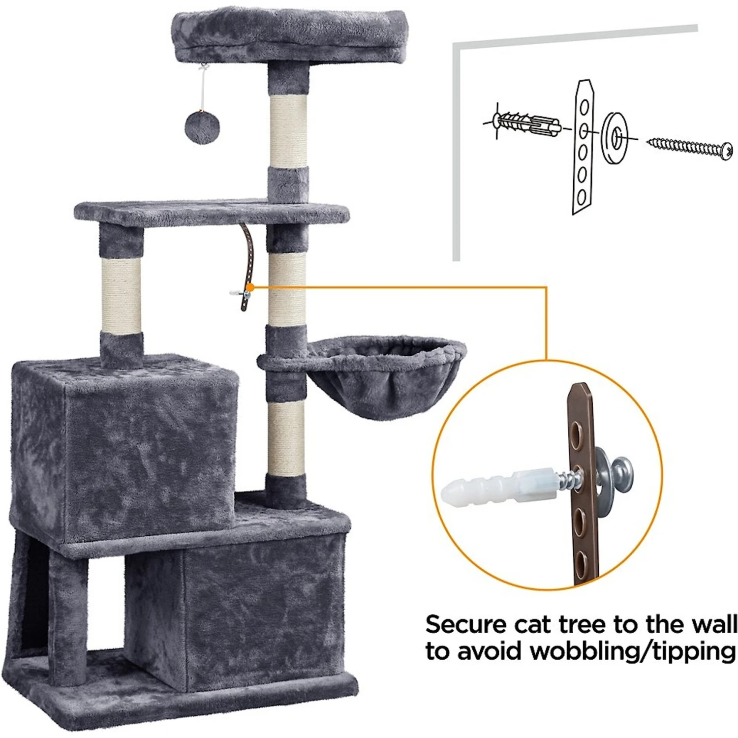 Yaheetech Multi-Level 53.5-in Plush Cat Tree - Image 9