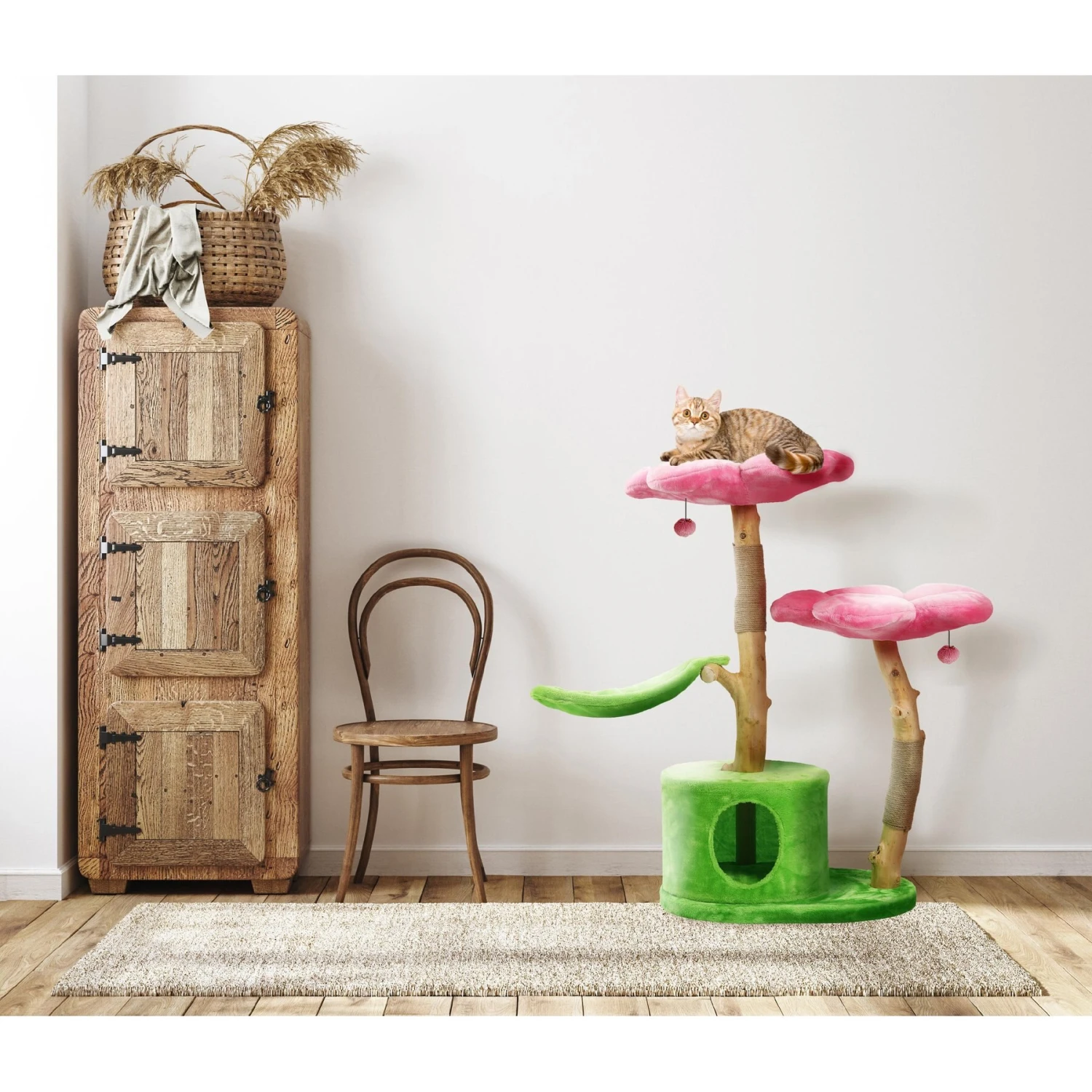 KBSPETS Floral 45-in Sisal Cat Tree - Image 2