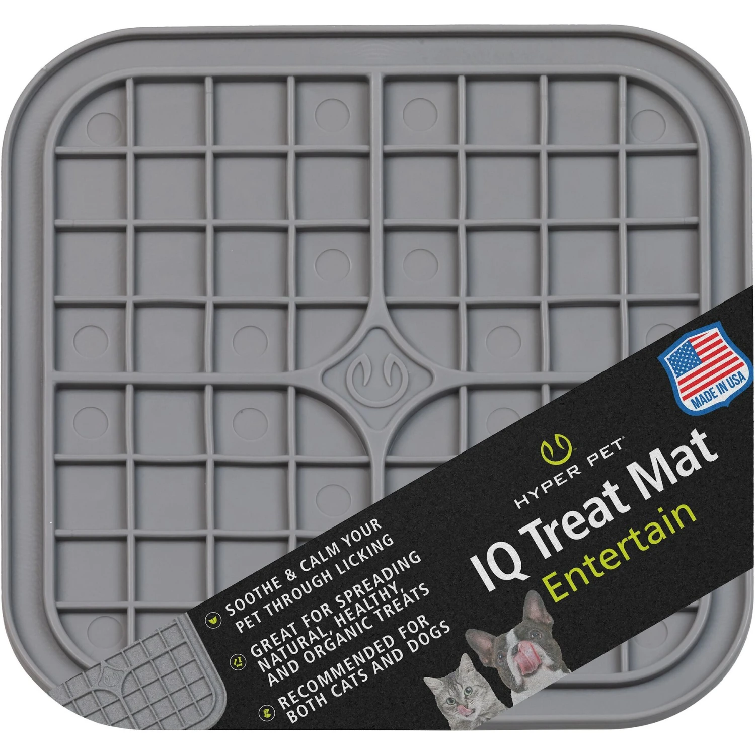 Hyper Pet IQ Enterain Dog & Cat Lick Mat, Gray