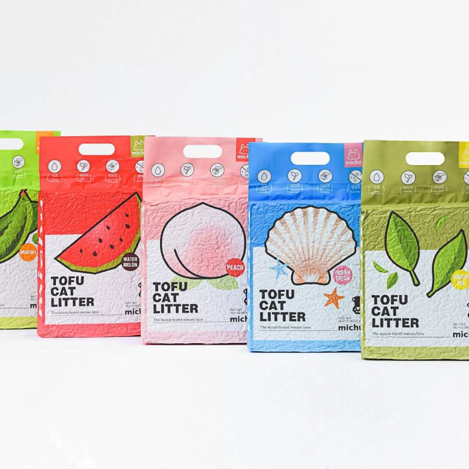 Michu Natural Clumping Flushable Tofu Cat Litter, 5.5-lbs Bag - Image 2