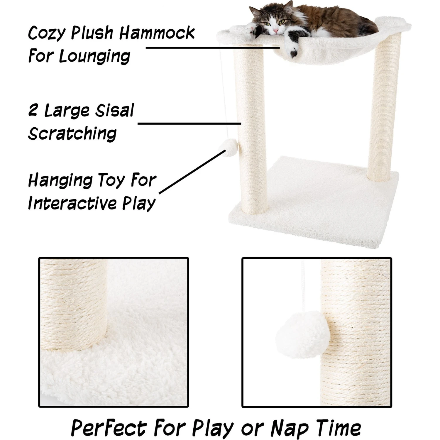 Pet Adobe 19-in Sisal Cat Tree & Condo - Image 3