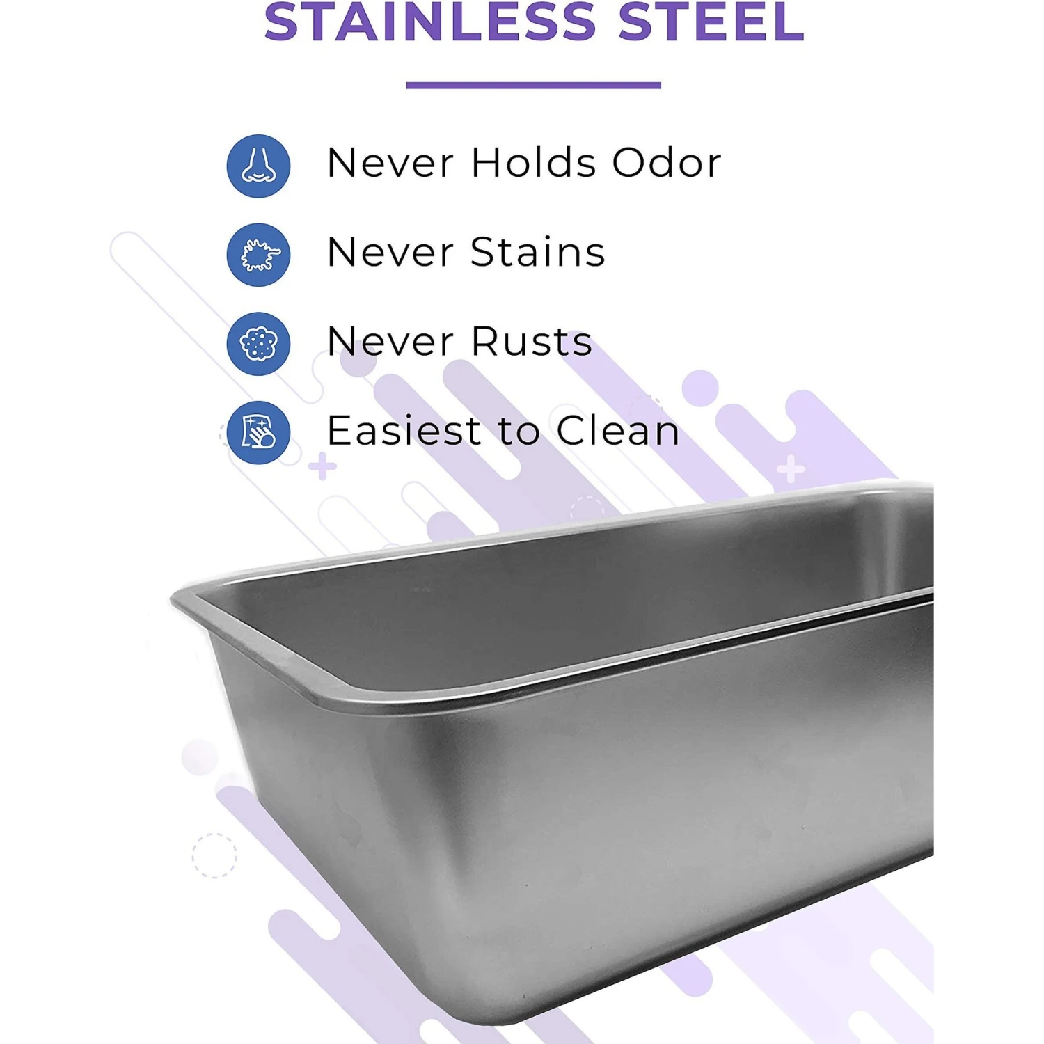 IPrimio Stainless Steel Cat Litter Box, X-Large - Image 3