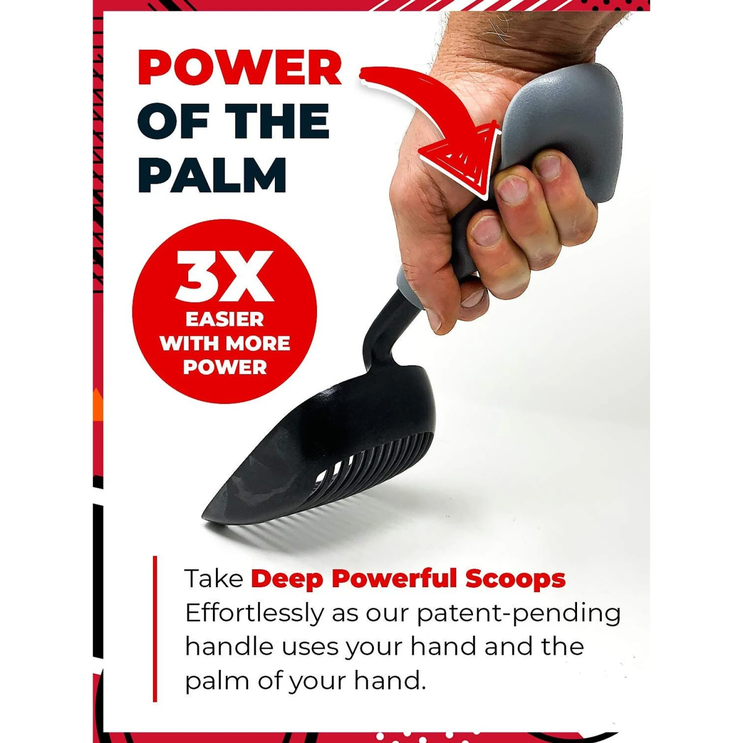 IPrimio Non Stick Coated Aluminum, Cat Scooper, X-Large, Black - Image 2