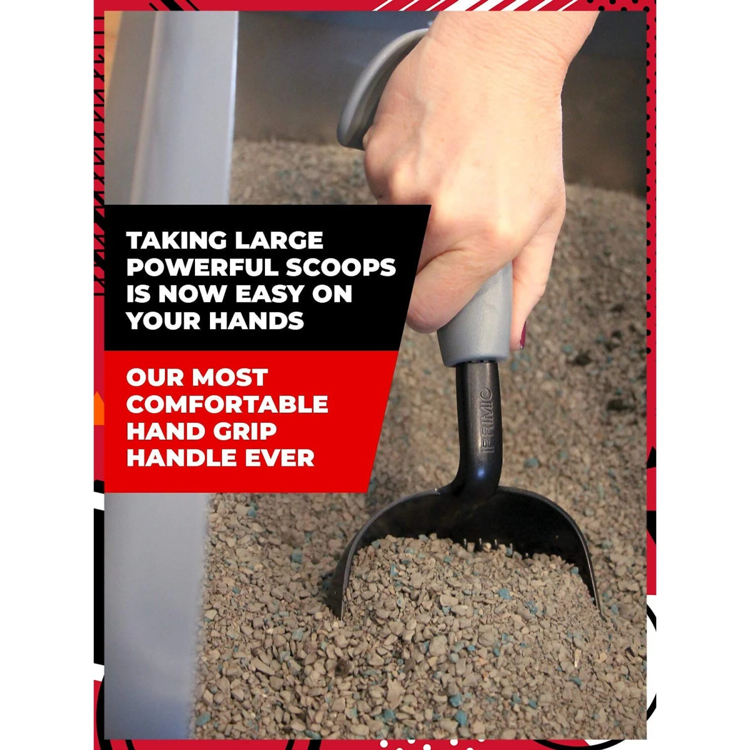 IPrimio Non Stick Coated Aluminum, Cat Scooper, X-Large, Black - Image 4