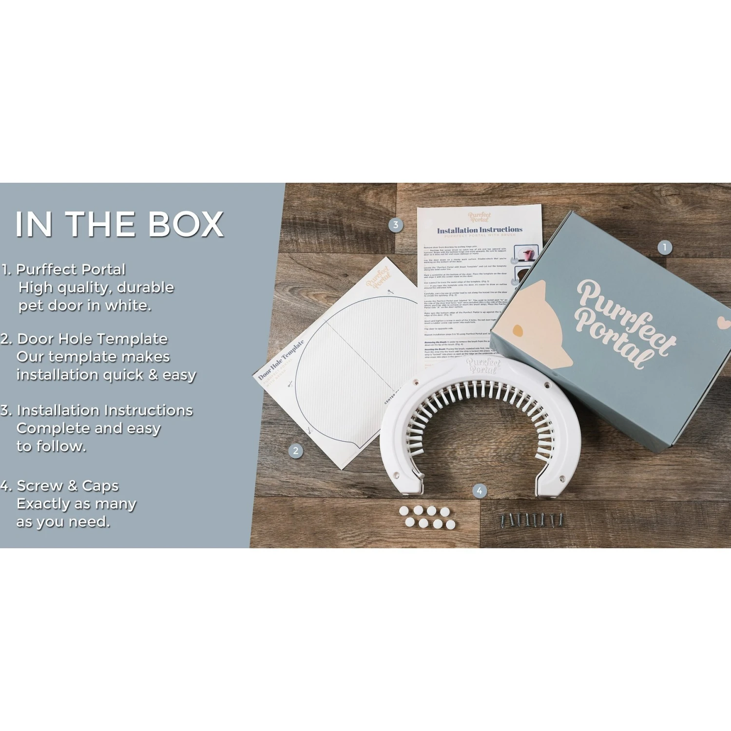 Purrfect Portal With Brush Interior Cat Door - Image 3