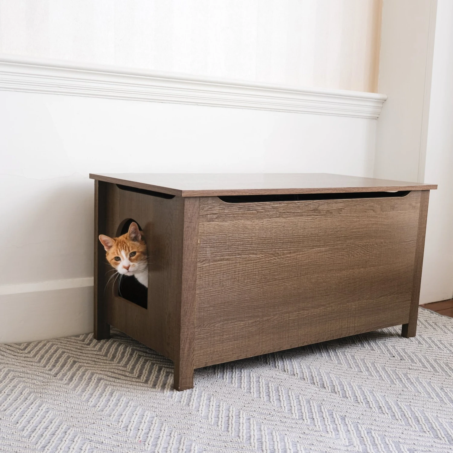 Designer Pet Products Parker Designer Wood Catbox Furniture Litter Box Enclosure, 36-in