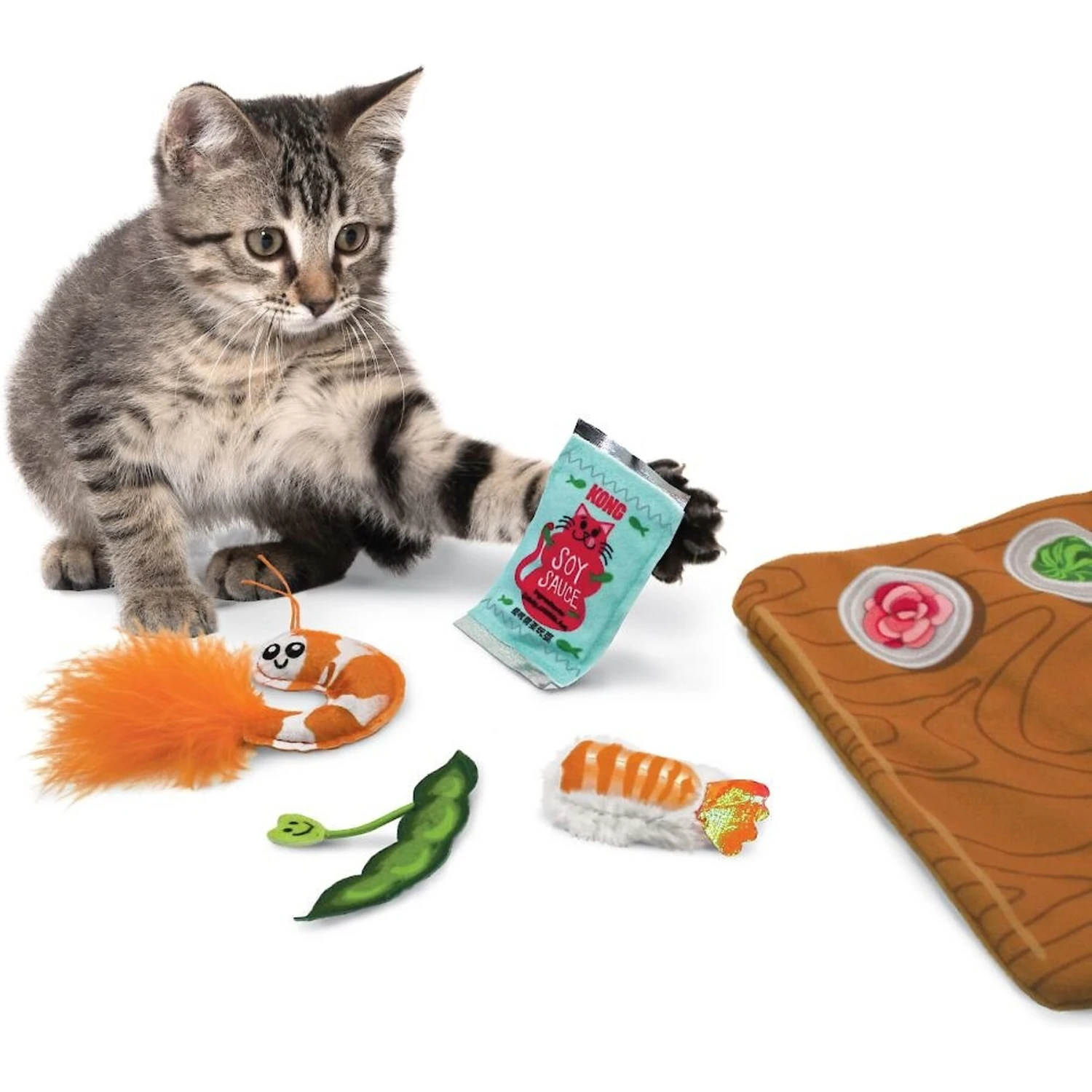 KONG Pull-A-Partz Sushi Catnip Cat Toys, 5 Count - Image 4