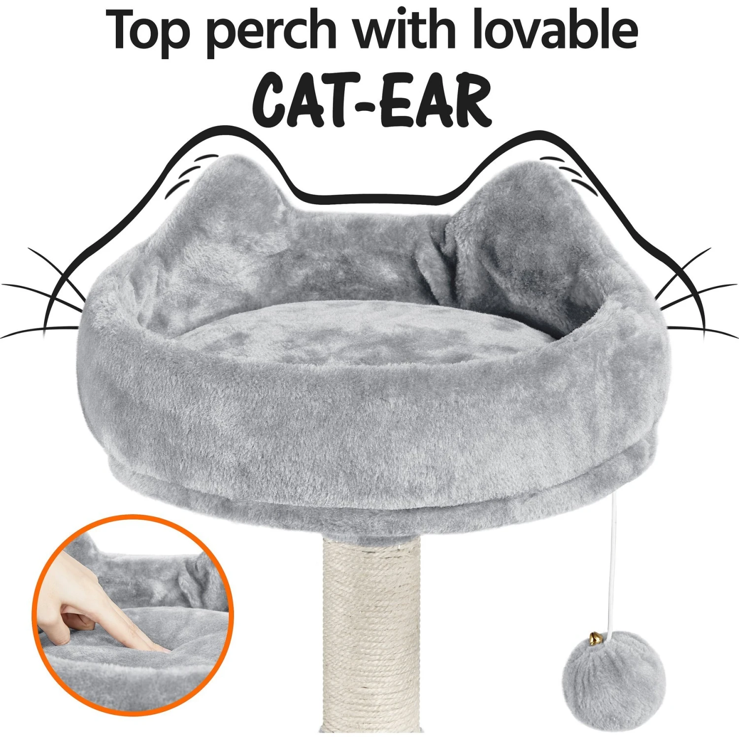 Yaheetech 3-Level Plush Cat Tree, Light Gray, Large - Image 6