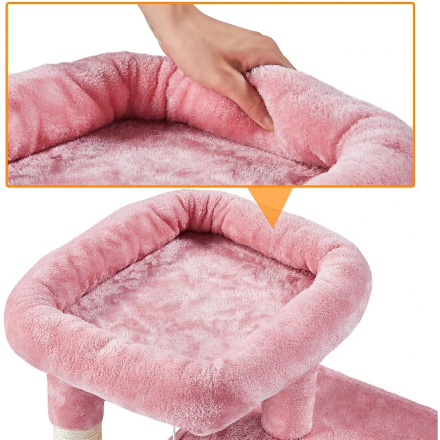 Yaheetech 3 Tiers 36-in Plush Cat Tower With Double Cat Condo - Image 6