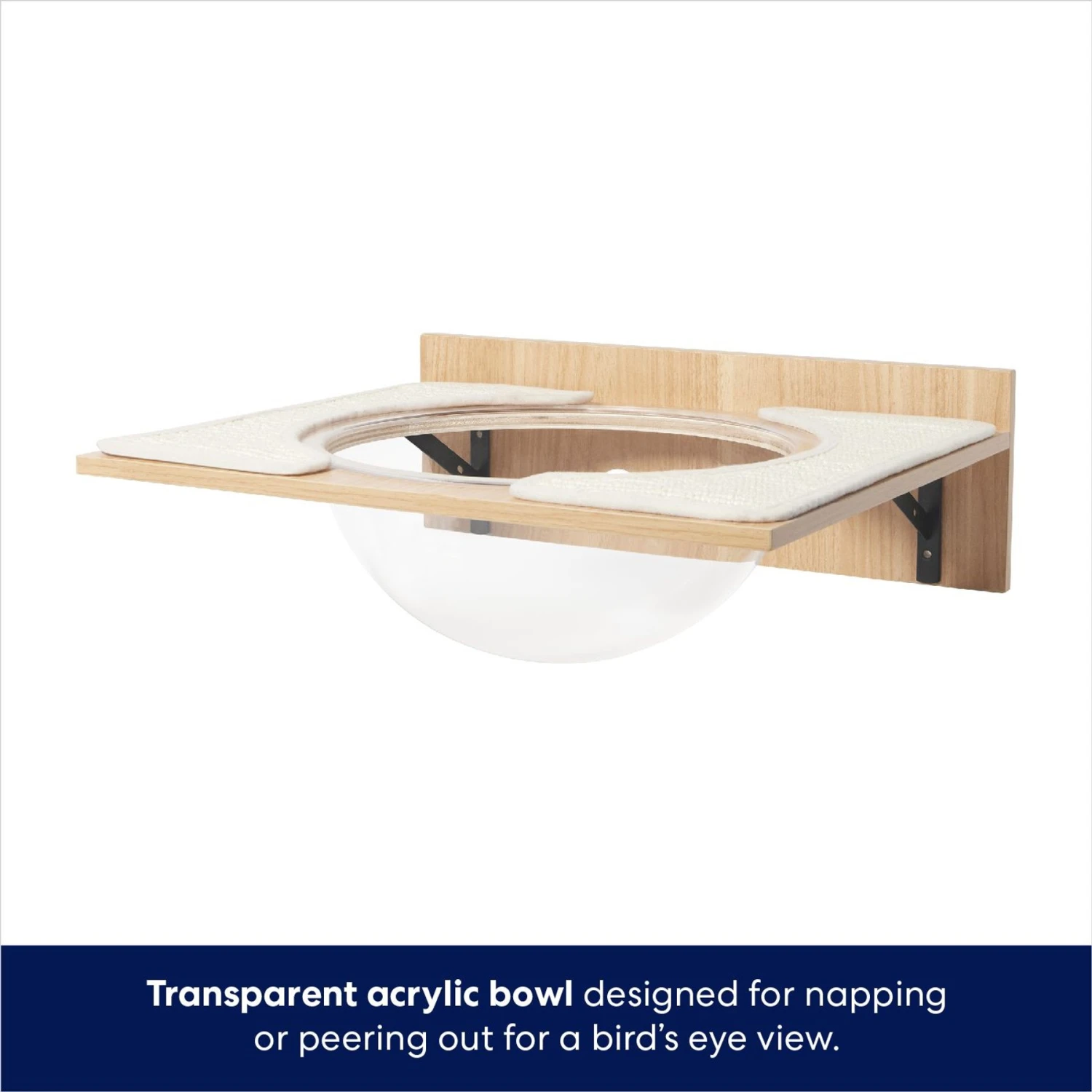 Frisco Acrylic Bowl Wall Mounted Cat Wall Shelf - Image 4