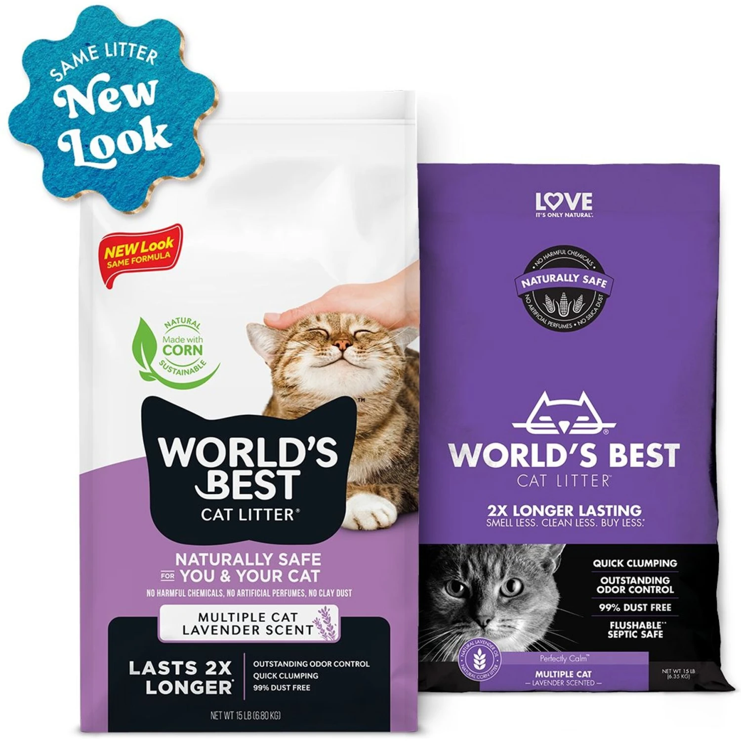 World's Best Lavender Scented Clumping Corn Cat Litter - Image 2