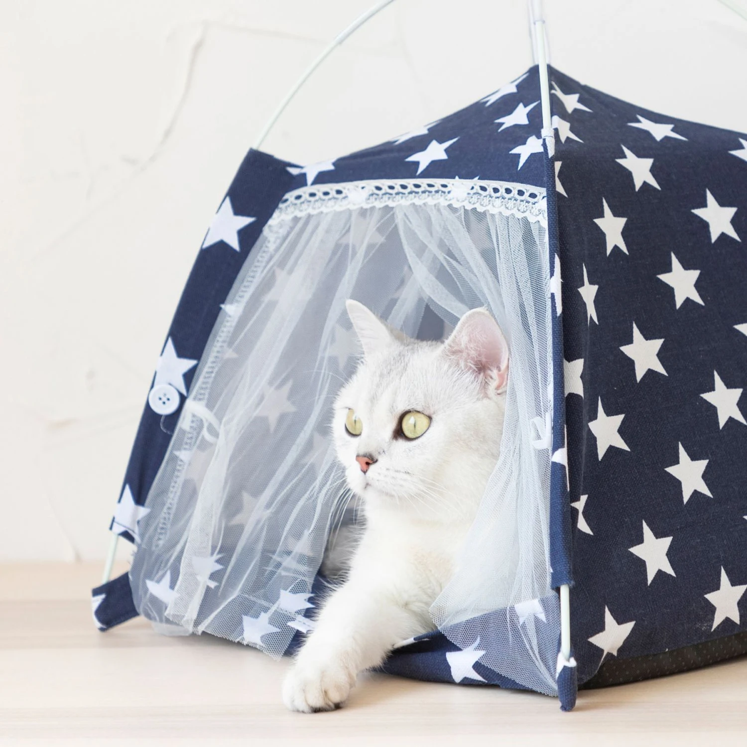 Lovely Caves Stars Dog & Cat Tent, Blue, Medium - Image 3