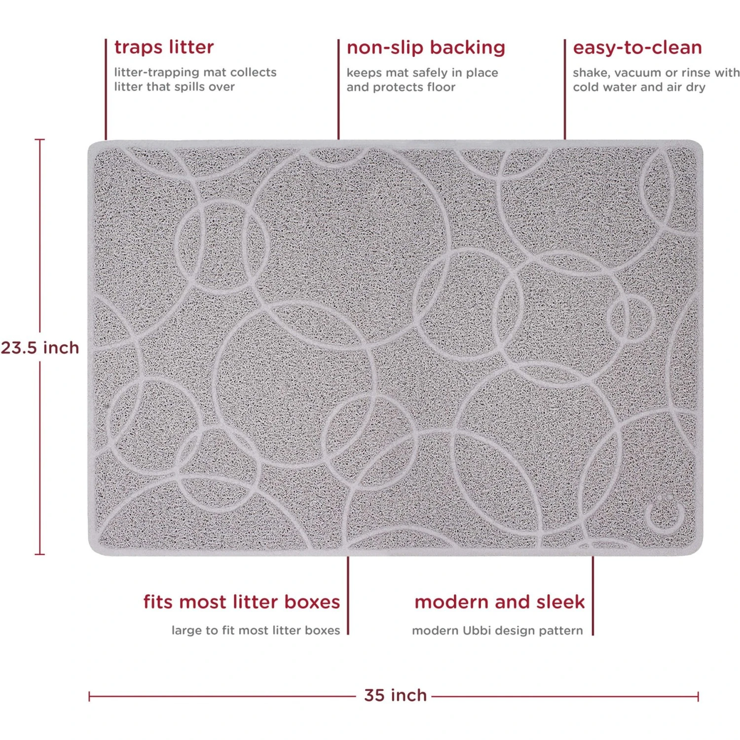 Ubbi® Ubbi Non-Slip Unscented Cat Litter Box Mat - Image 2