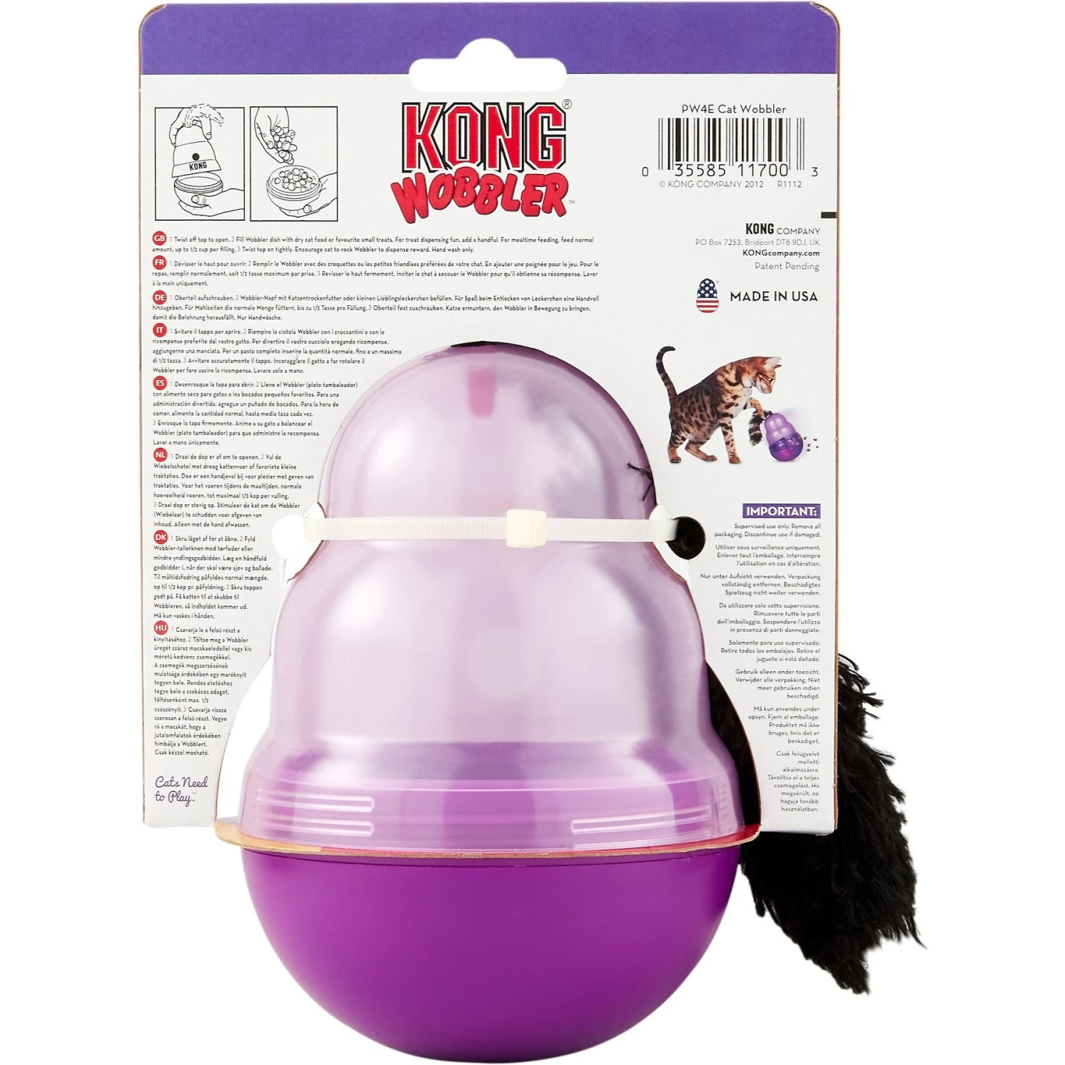 KONG Cat Wobbler Treat Dispenser - Image 7