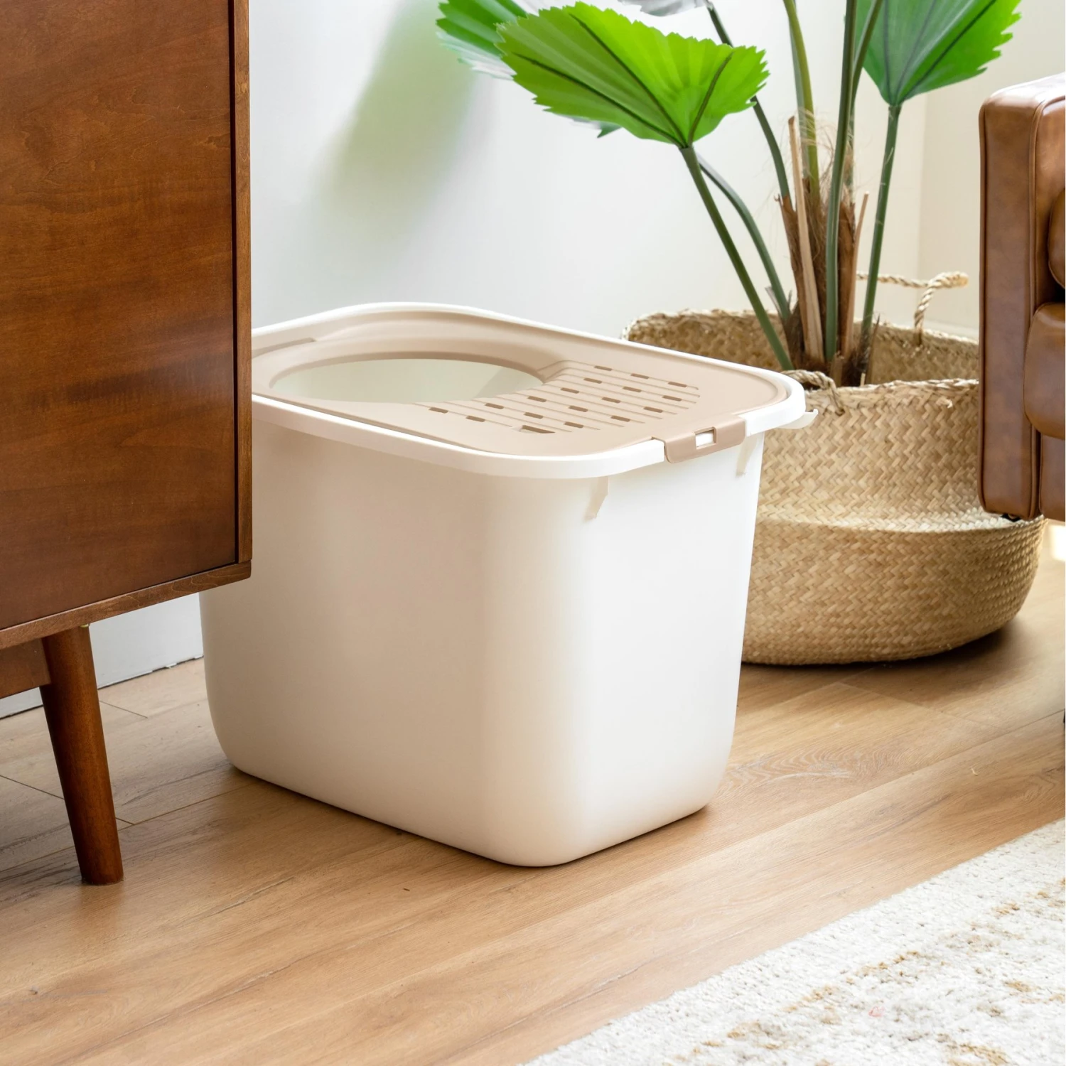 IRIS USA Large Square Top Entry Cat Litter Box - Image 2