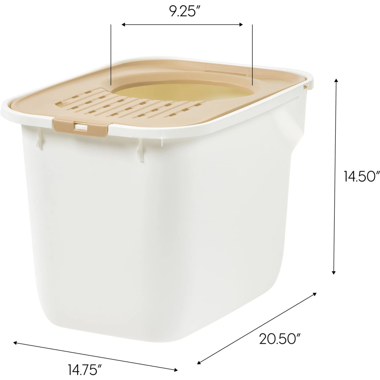 IRIS USA Large Square Top Entry Cat Litter Box - Image 4