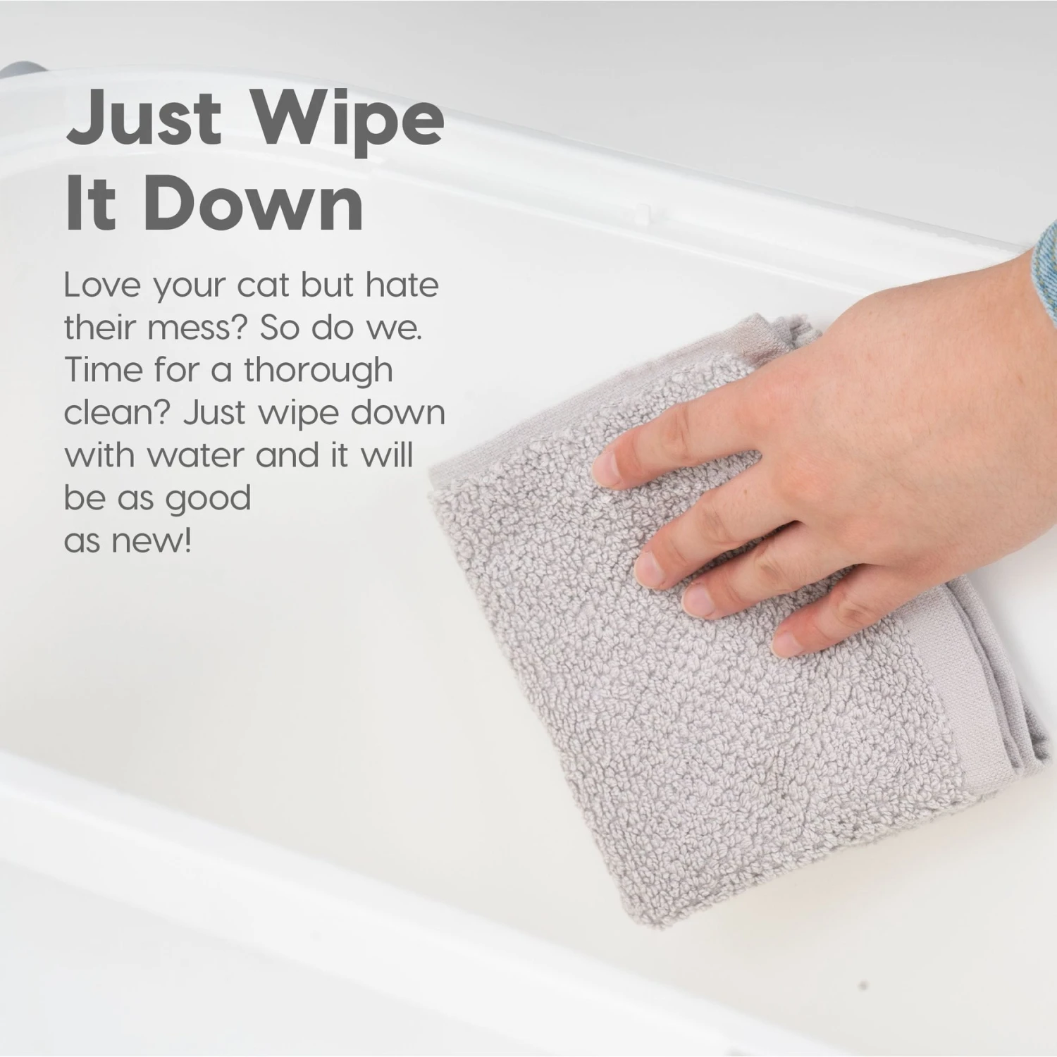 IRIS USA Large Square Top Entry Cat Litter Box - Image 8