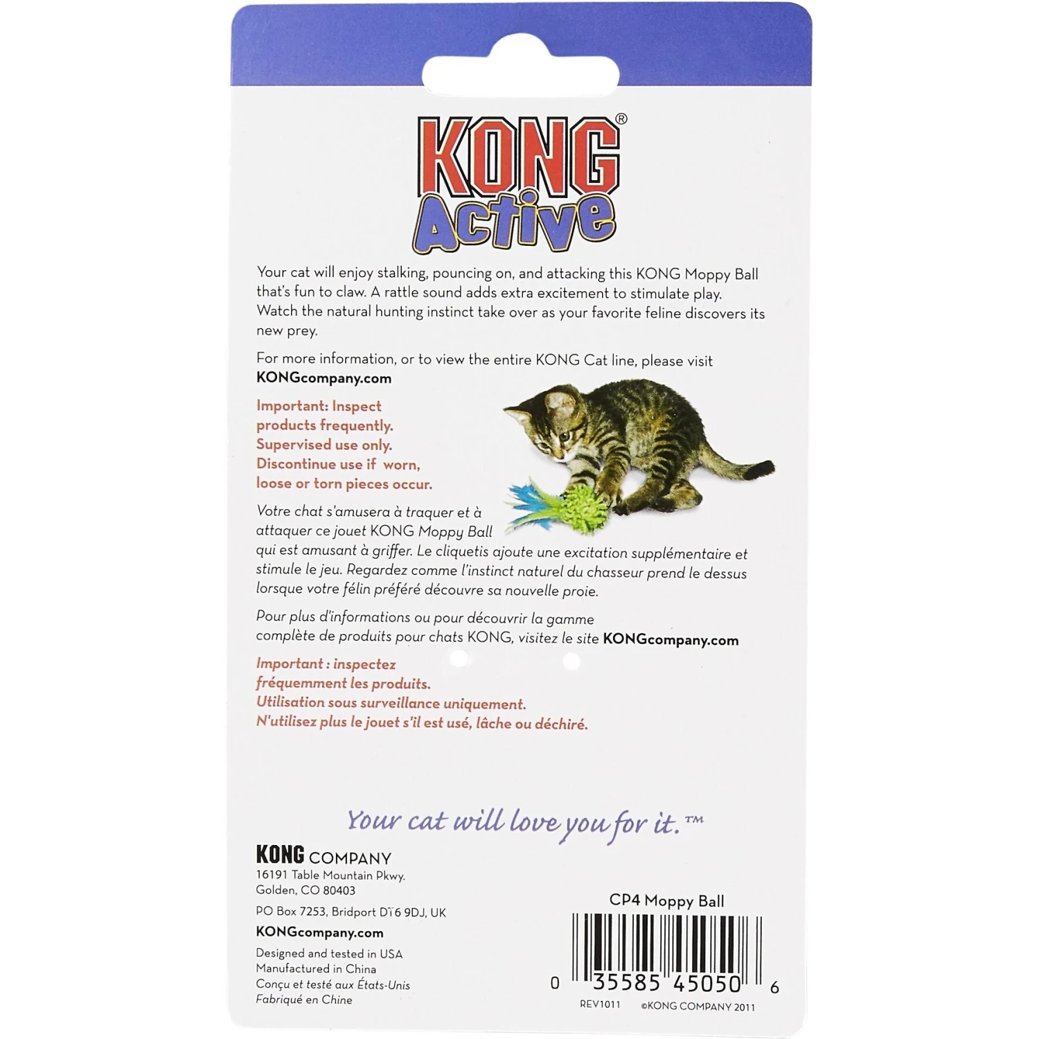 KONG Moppy Ball Cat Toy, Color Varies - Image 5