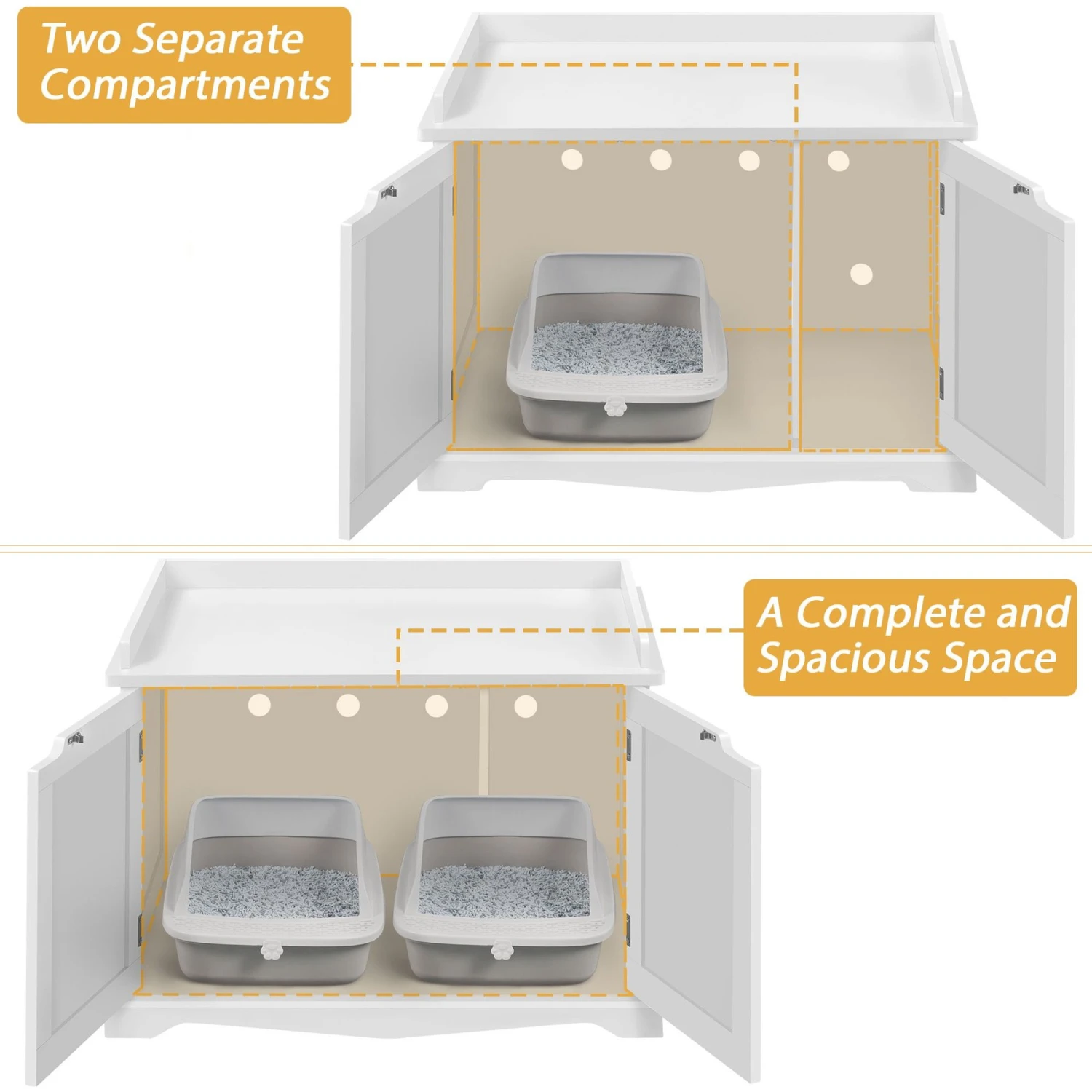Yaheetech Litter Box Furniture Cat House - Image 4