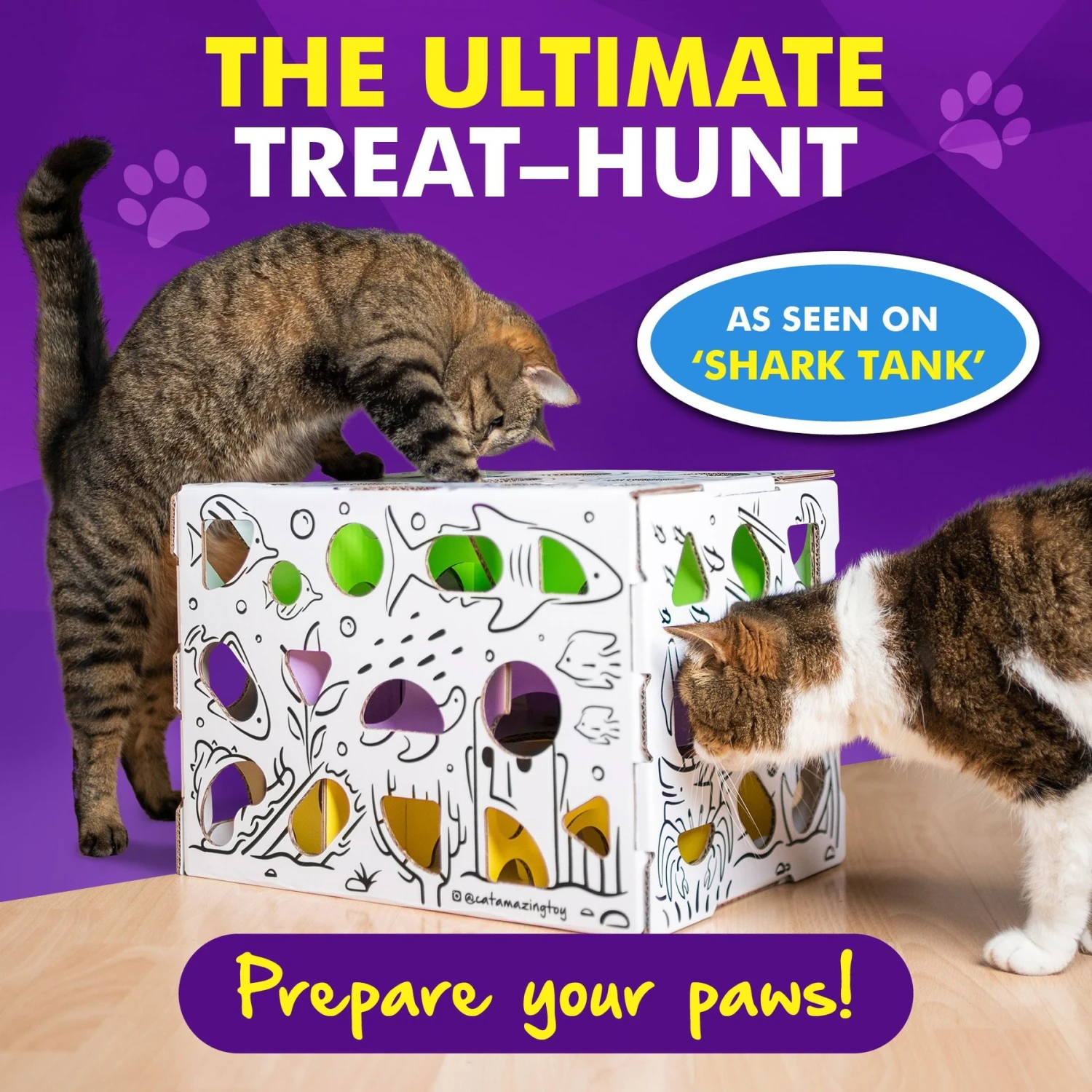 Cat Amazing Mega-Interactive Treat Maze & Puzzle Cat Toy, White - Image 2