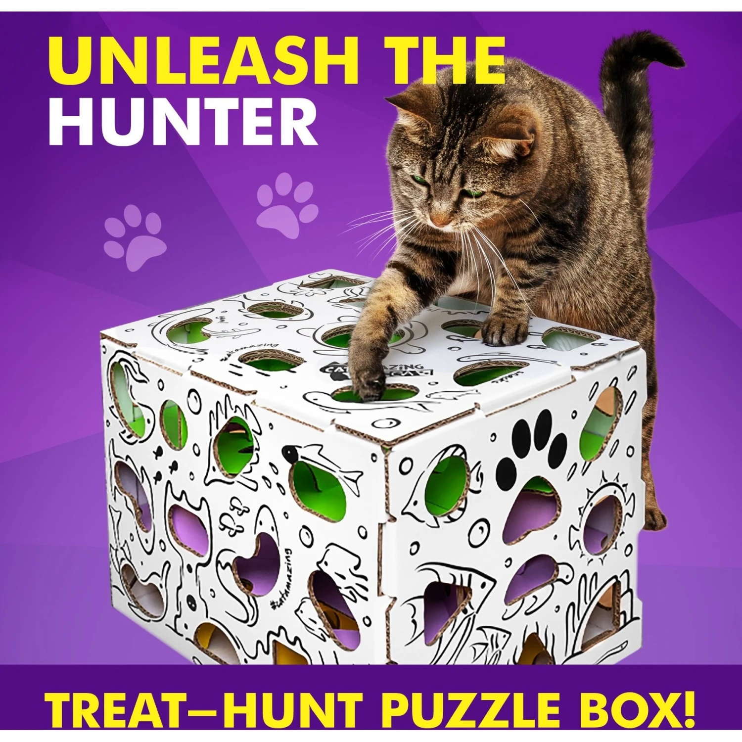 Cat Amazing Mega-Interactive Treat Maze & Puzzle Cat Toy, White - Image 3
