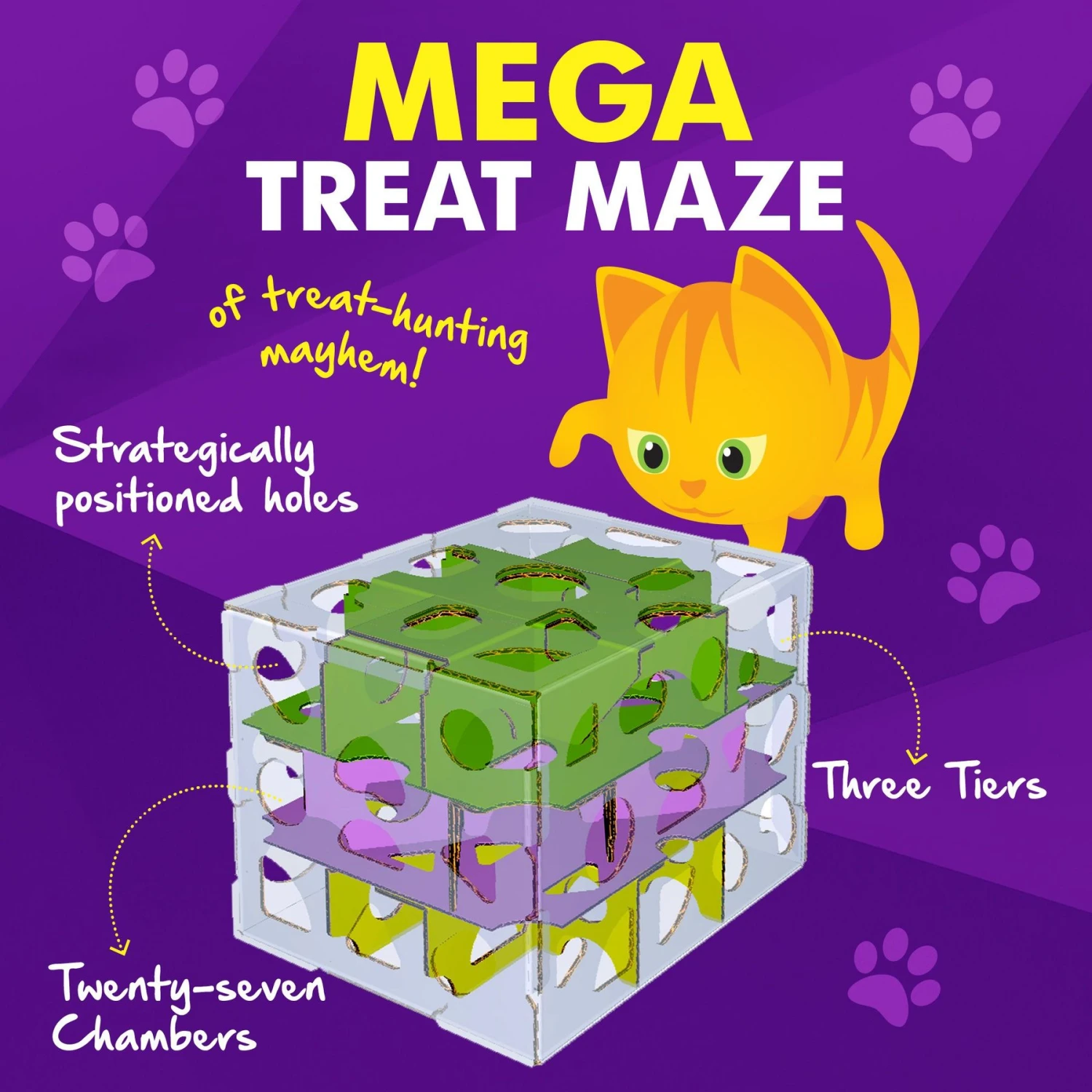 Cat Amazing Mega-Interactive Treat Maze & Puzzle Cat Toy, White - Image 4
