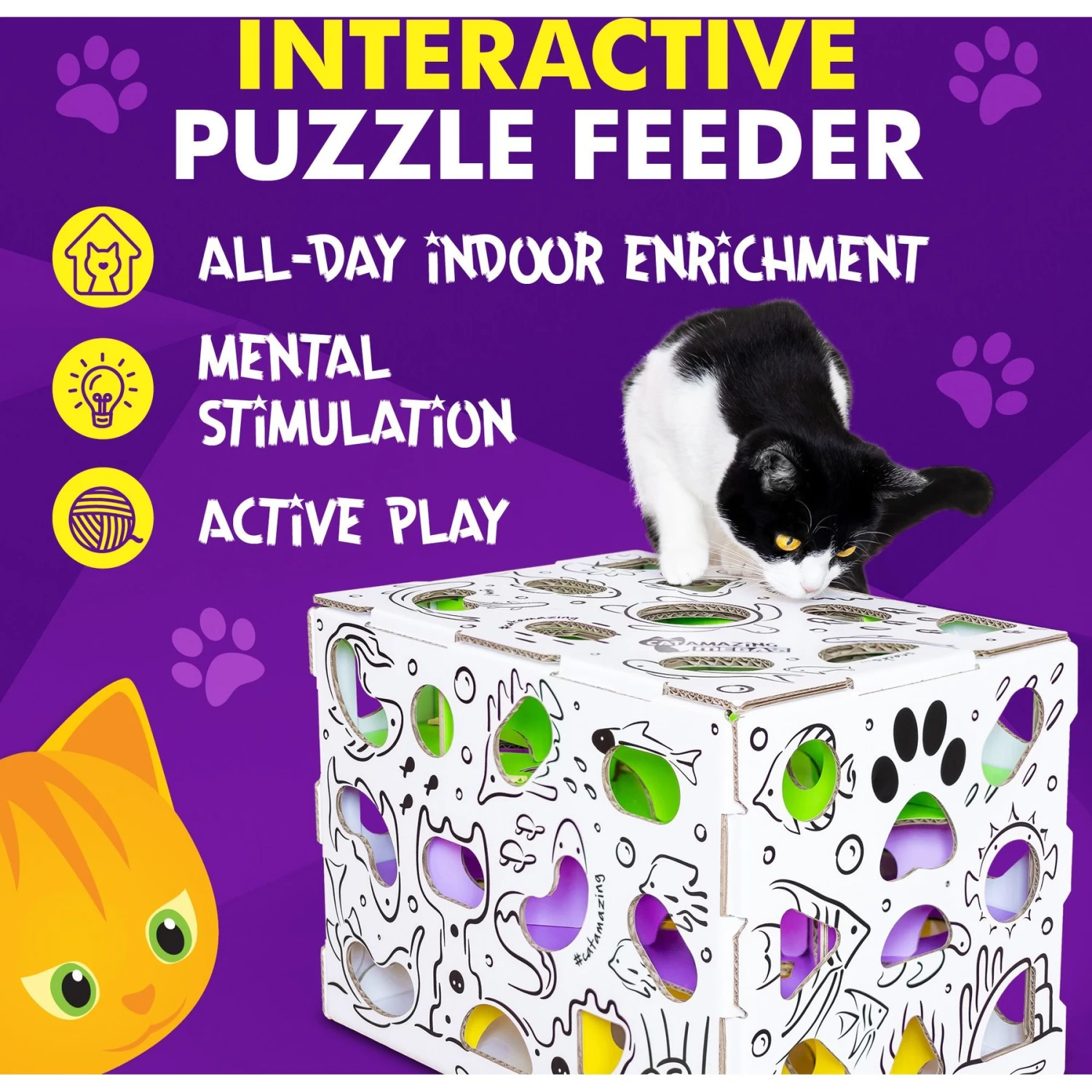 Cat Amazing Mega-Interactive Treat Maze & Puzzle Cat Toy, White - Image 5