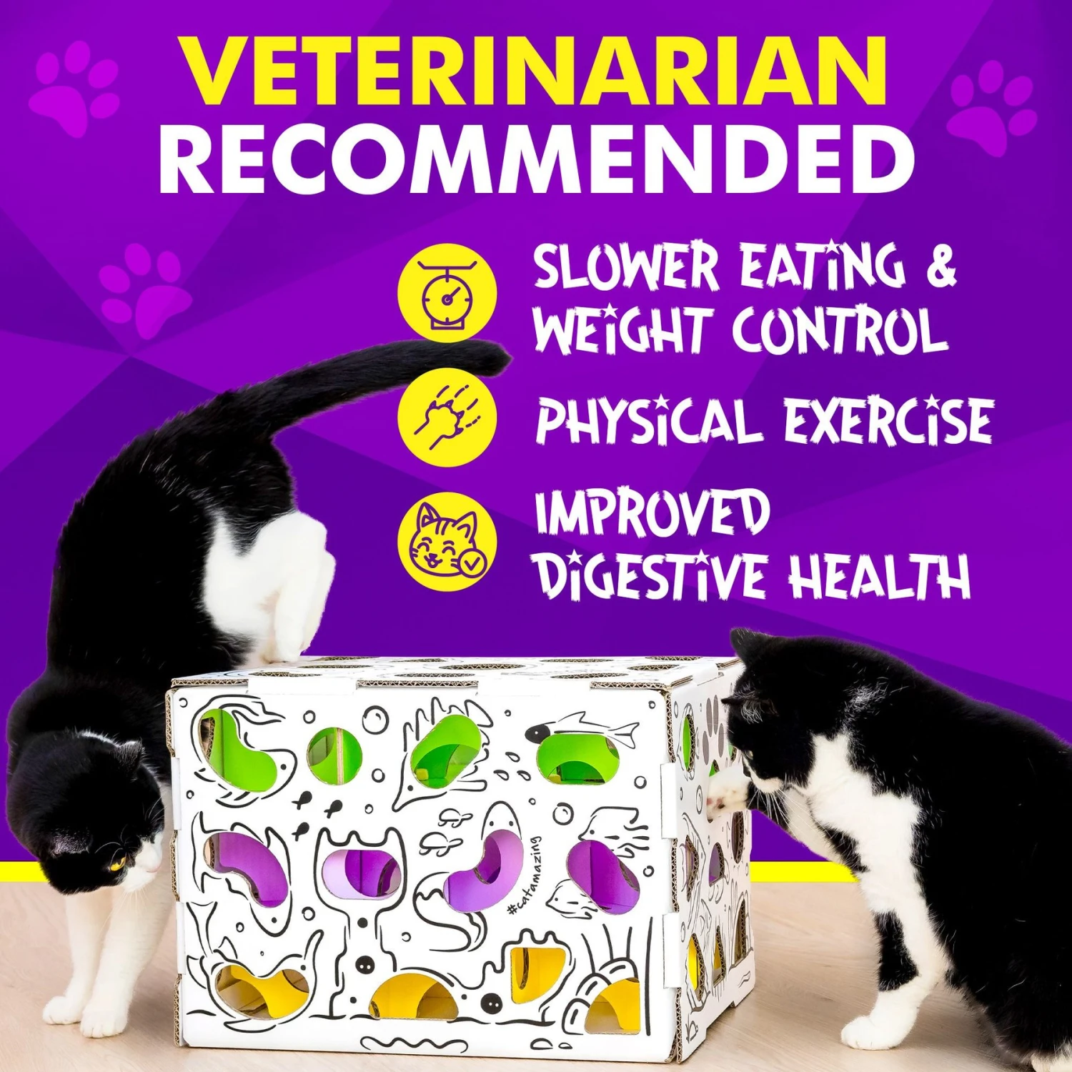 Cat Amazing Mega-Interactive Treat Maze & Puzzle Cat Toy, White - Image 7