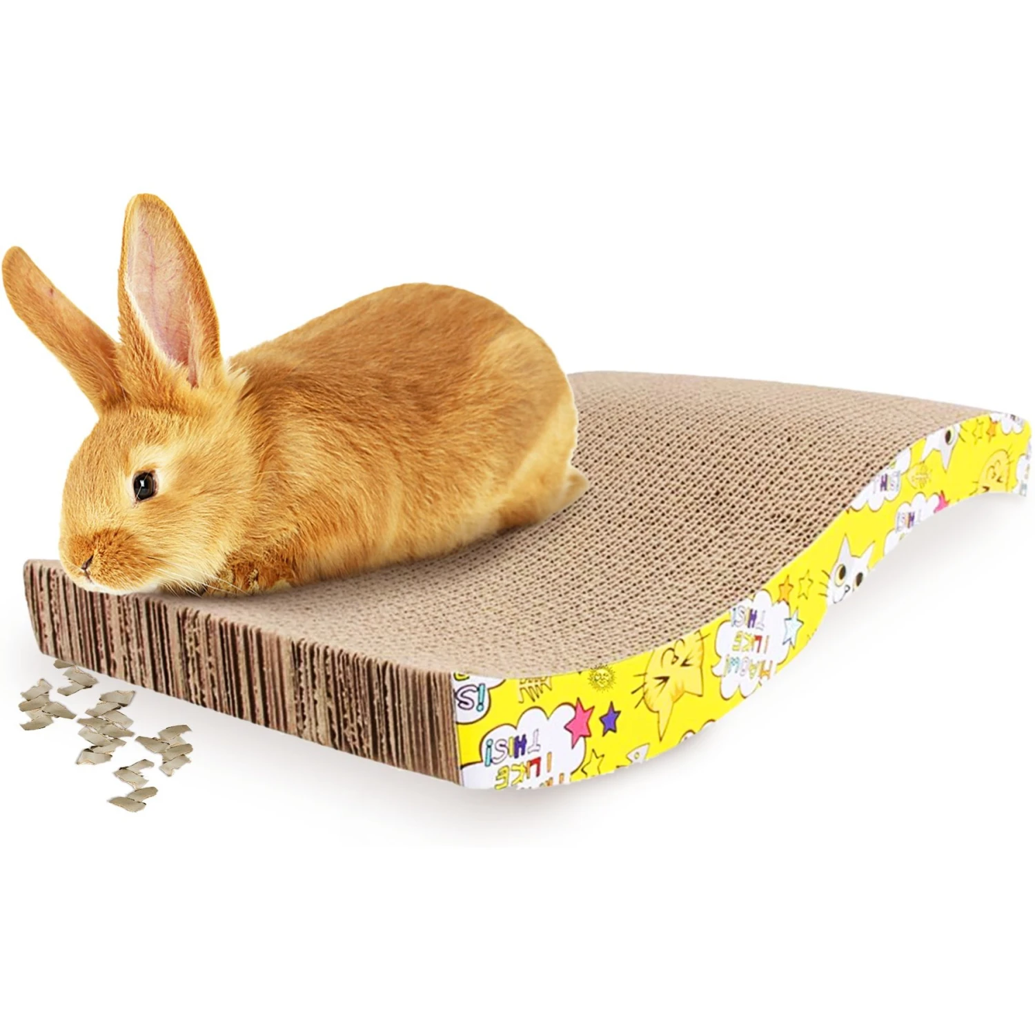 SunGrow Cardboard Cat & Rabbit Scratcher Bed, Scratch Pad For Indoor Pets - Image 2