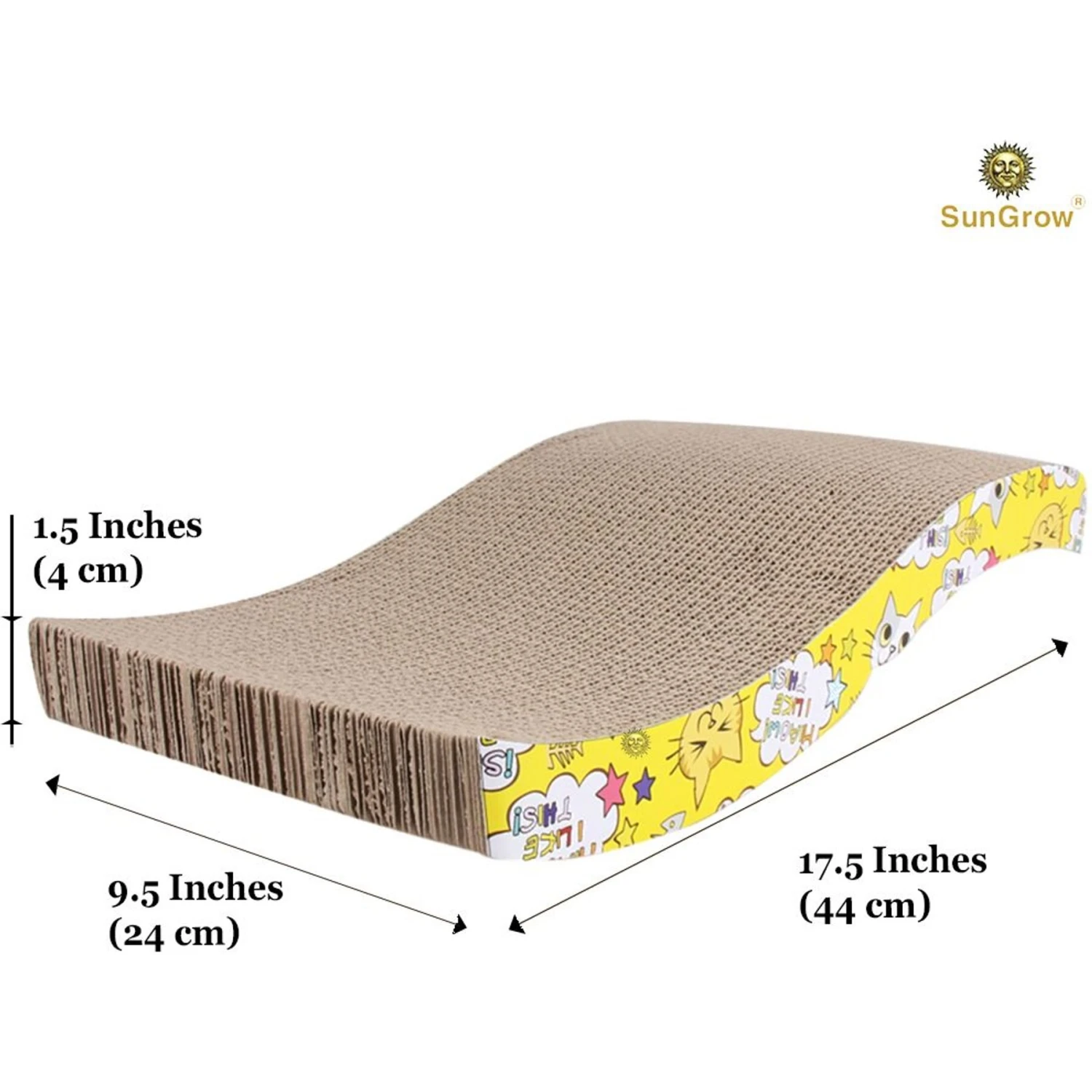 SunGrow Cardboard Cat & Rabbit Scratcher Bed, Scratch Pad For Indoor Pets - Image 4