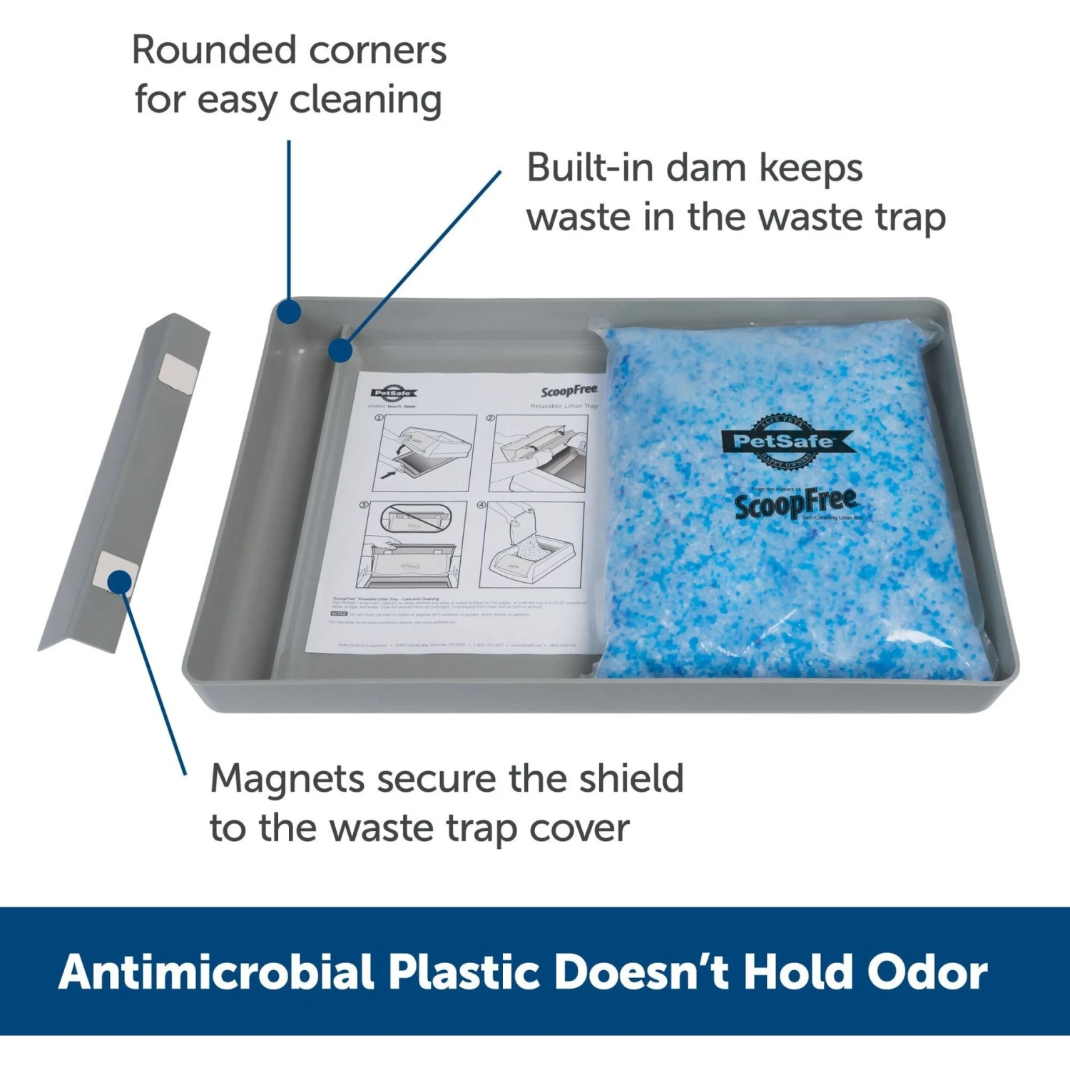 PetSafe ScoopFree Premium Crystal Litter 2-Pack & PetSafe ScoopFree Complete Reusable Litter Tray - Image 7