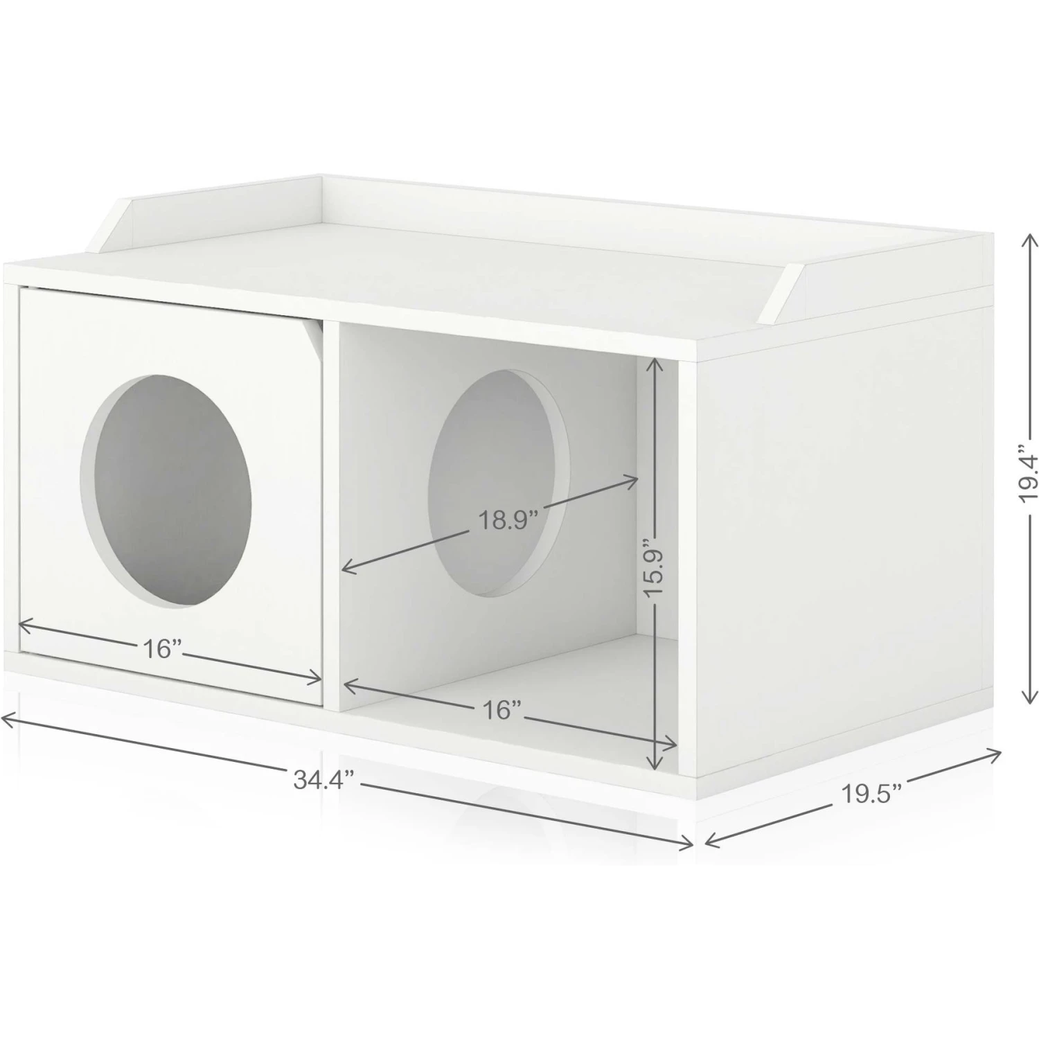 Way Basics Double Hole With 1 Door Cat House, Medium - Image 2
