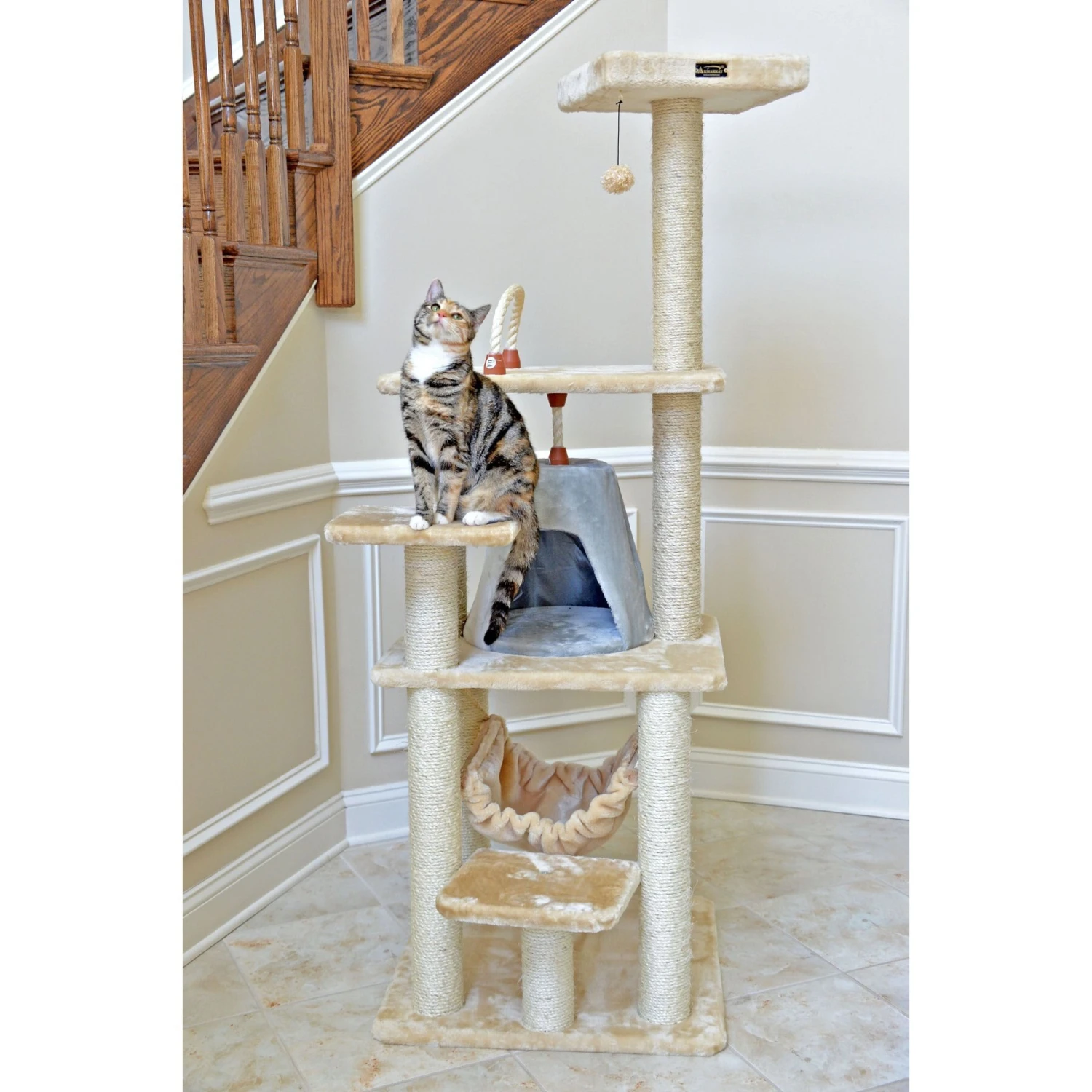 Armarkat 65-in Faux Fur Cat Tree & Condo - Image 4