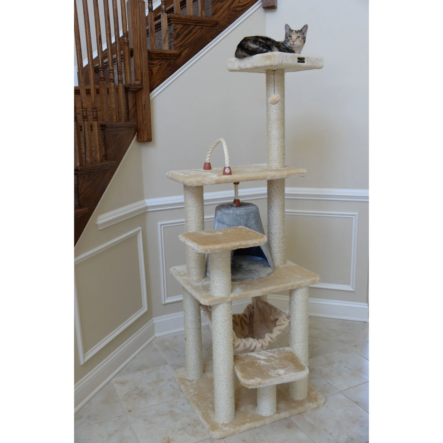 Armarkat 65-in Faux Fur Cat Tree & Condo - Image 5