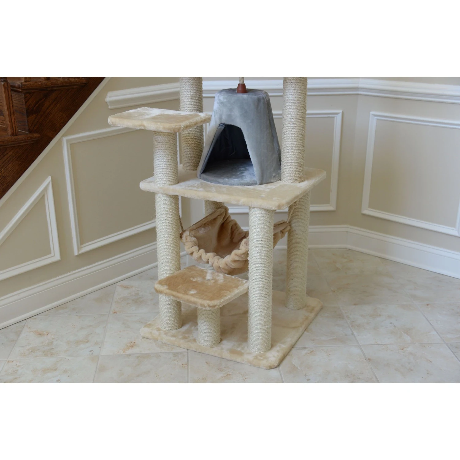 Armarkat 65-in Faux Fur Cat Tree & Condo - Image 9