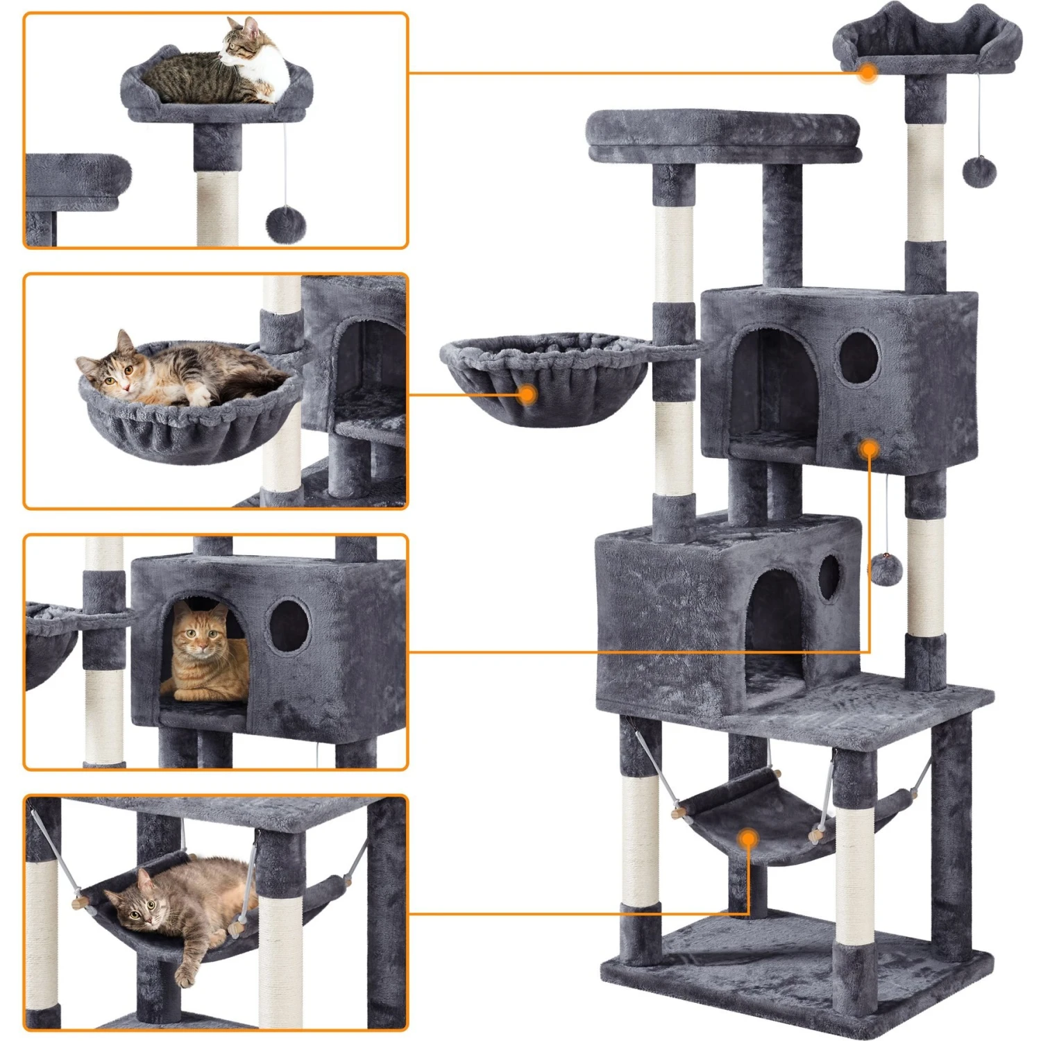 Yaheetech 73-in Multi-Level Cat Tree - Image 4