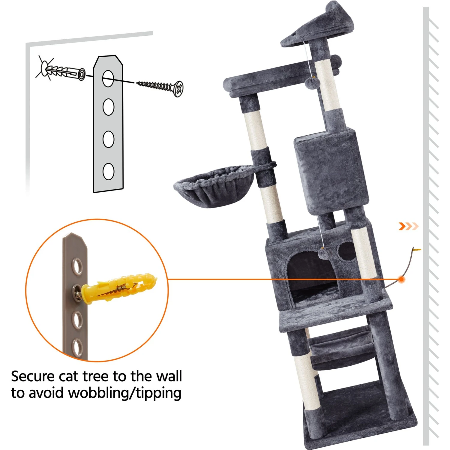 Yaheetech 73-in Multi-Level Cat Tree - Image 9
