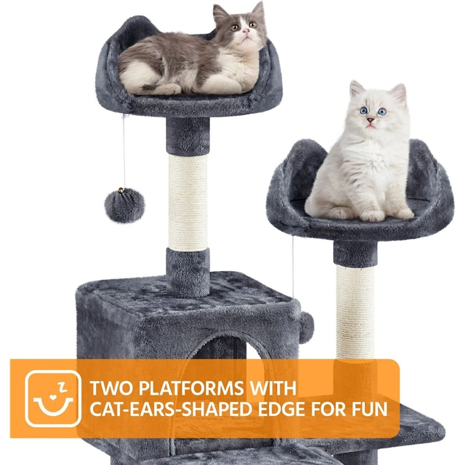 Yaheetech 82.5-in Multi-Level Tree Condo With 2 Foam Edge Perches Cat Tree - Image 4
