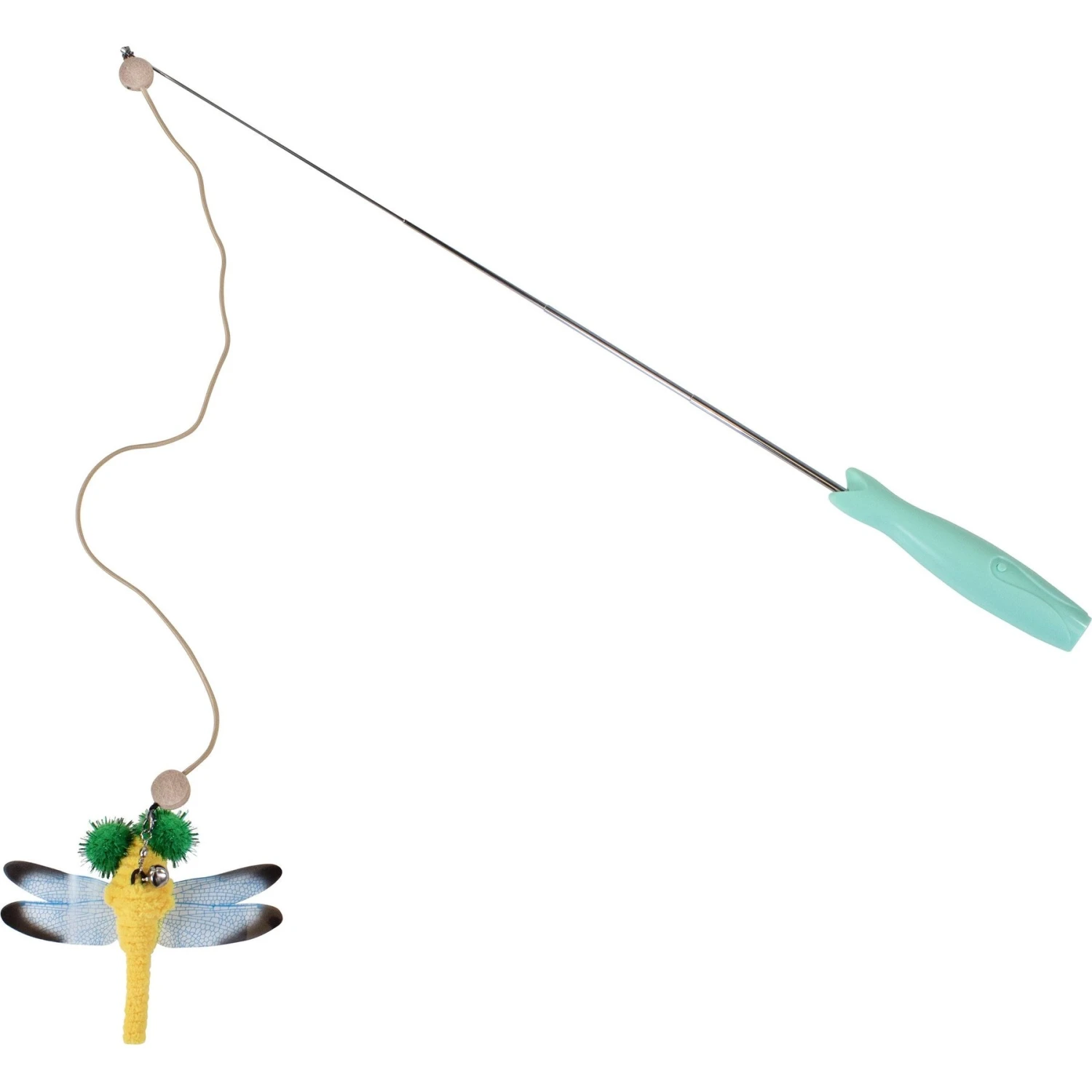 Penn-Plax Retractable Wand With Dragonfly Toy, Metal Bell, & LED Mouse Light Cat Teaser - Image 4