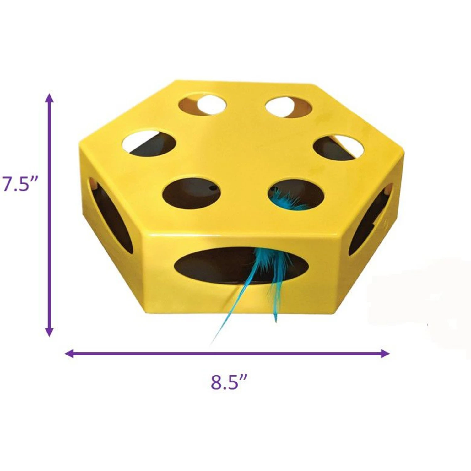 Ethical Pet Feather Frenzy Fun Electronic Cat Toy, Yellow - Image 2