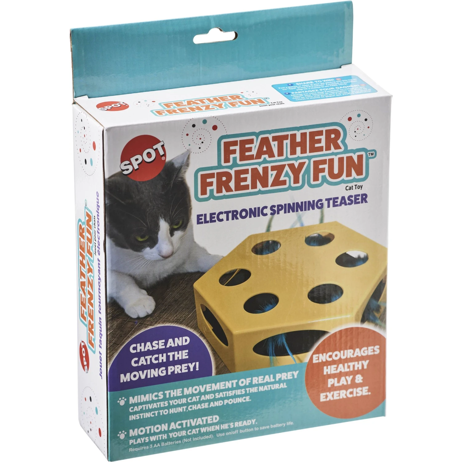Ethical Pet Feather Frenzy Fun Electronic Cat Toy, Yellow - Image 3