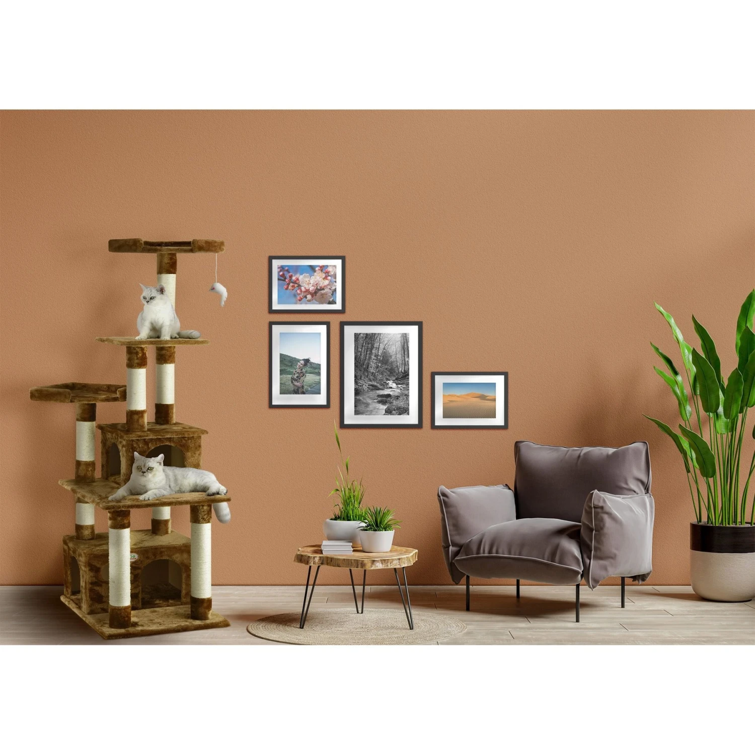 Go Pet Club 67-in Faux Fur Cat Tree & Condo - Image 4