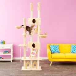 Go Pet Club 106-in Floor-to-Ceiling Faux Fur Cat Tree & Condo