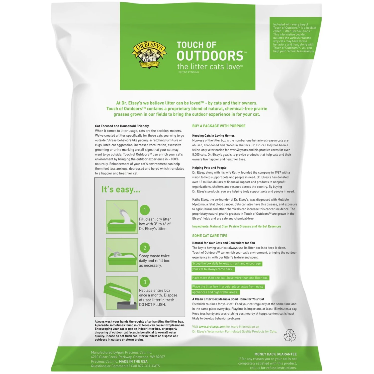 Dr. Elsey's Touch Of Outdoors Stress-Reducing Clumping Clay Cat Litter - Image 3